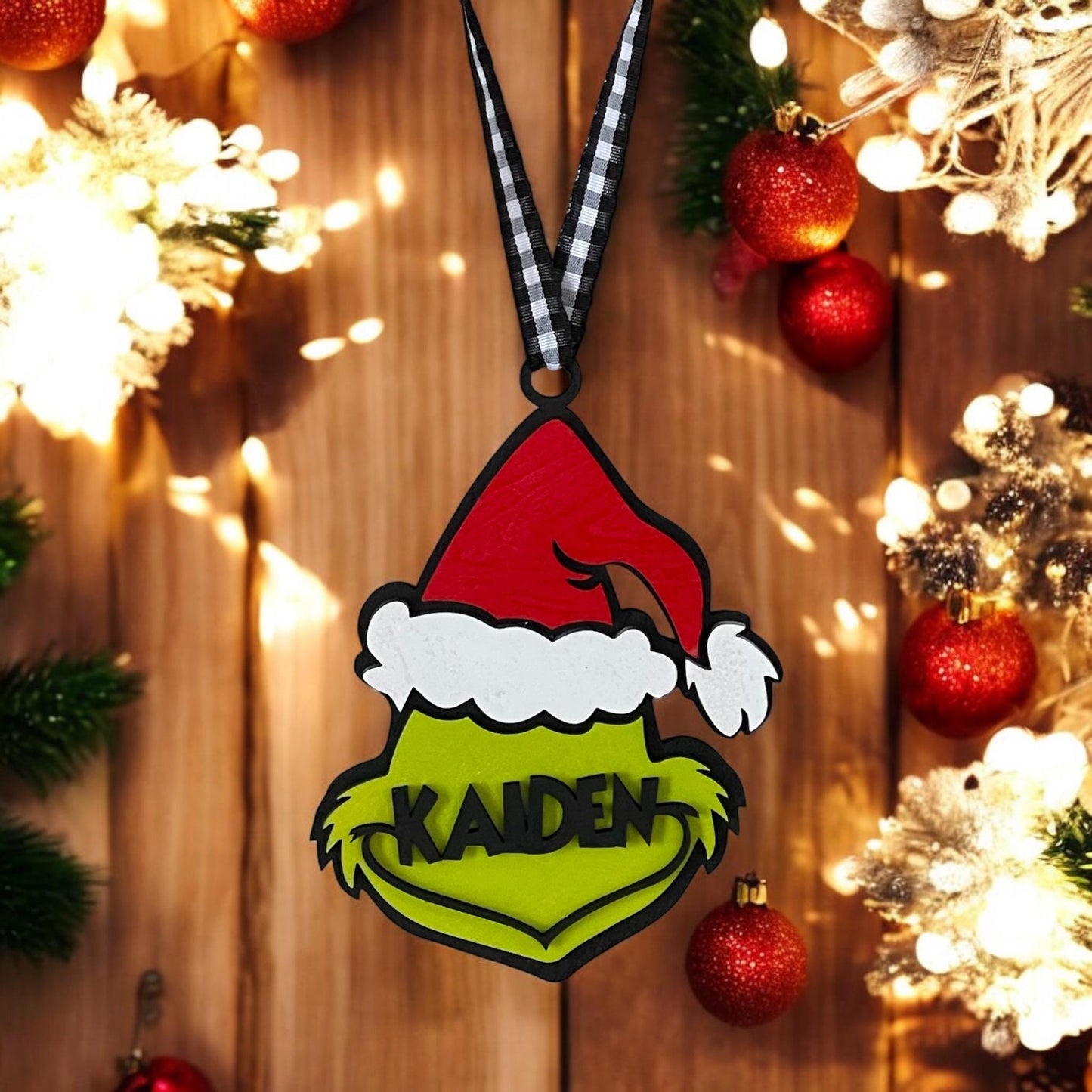 Personalized Grinch and Max Ornaments
