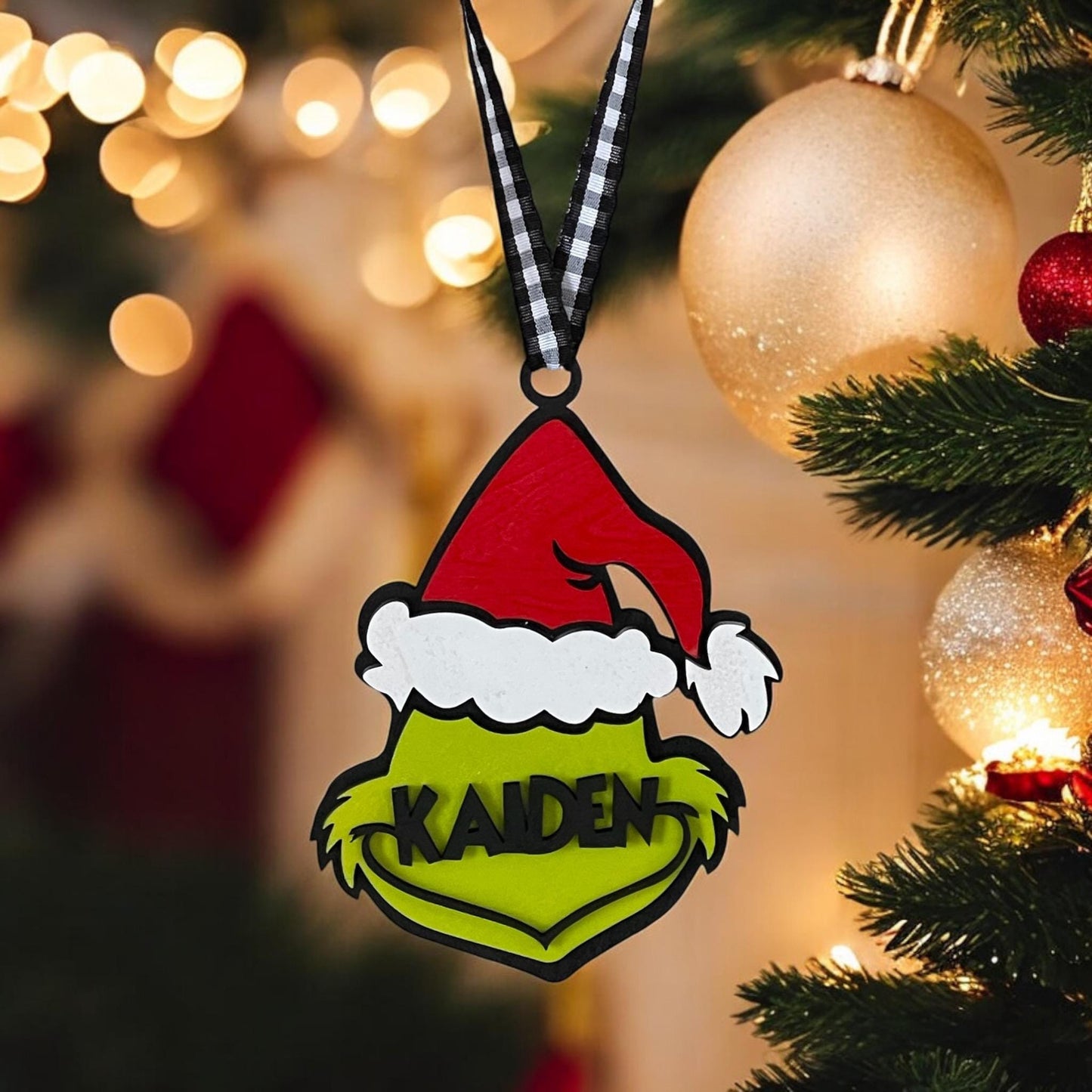Personalized Grinch and Max Ornaments
