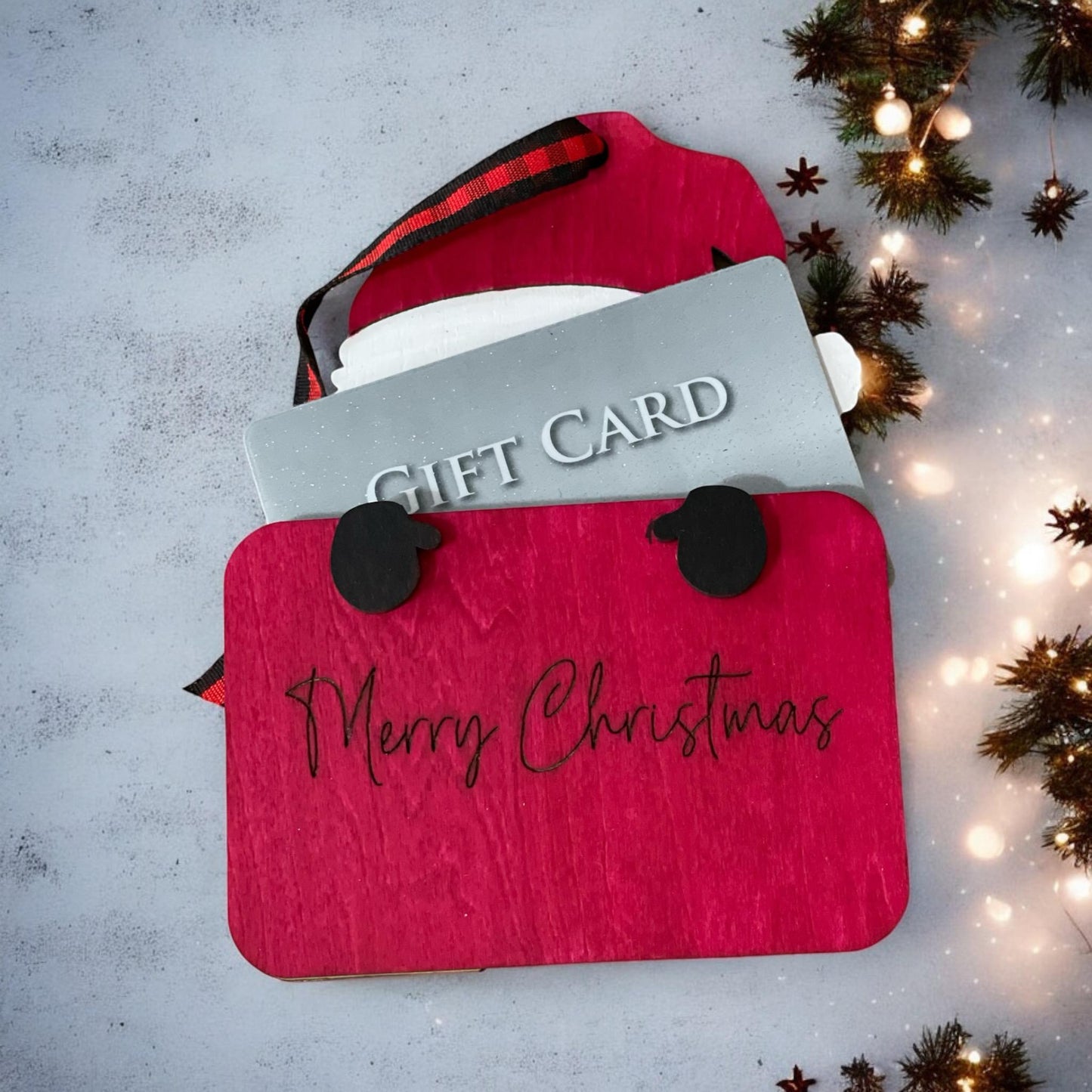 Santa Wood Gift Card Holder/Ornament