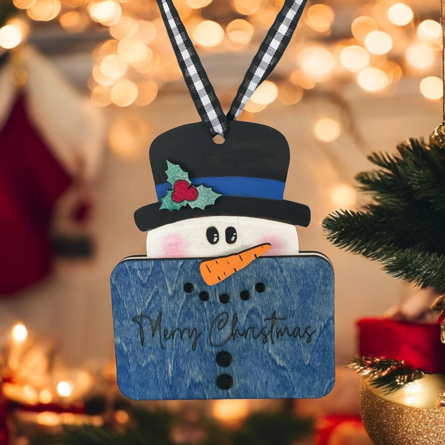 Snowman Wood Gift Card Holder/Ornament