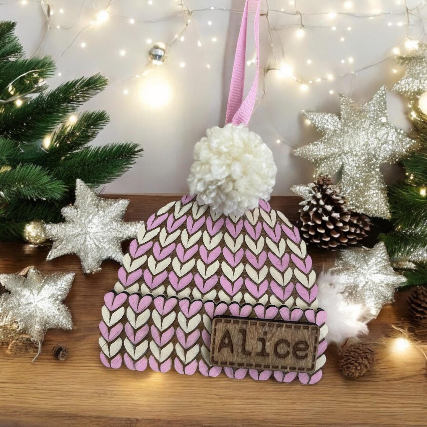 Personalized Knit Hat Christmas Ornaments