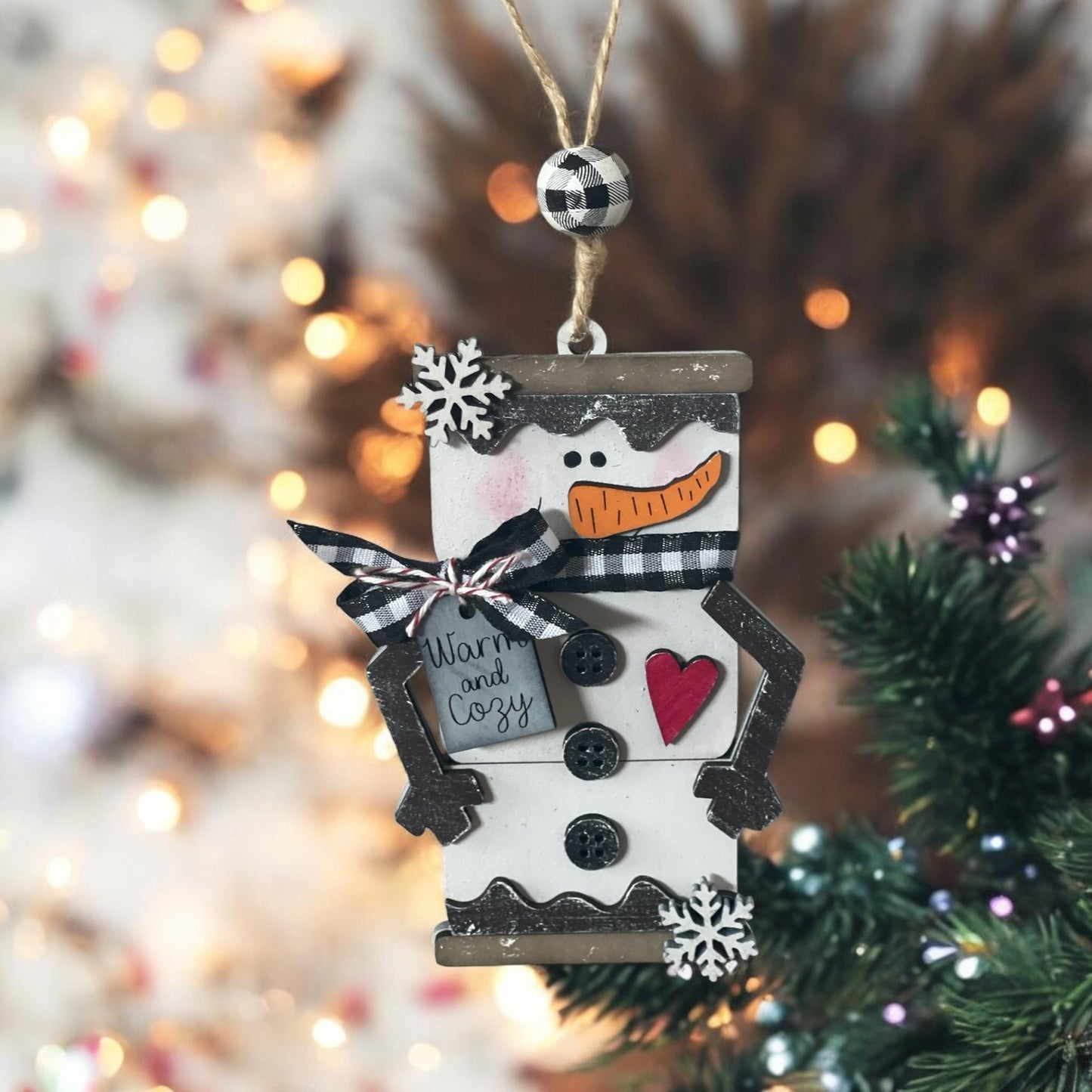Marshmallow Snowmen Christmas Ornaments