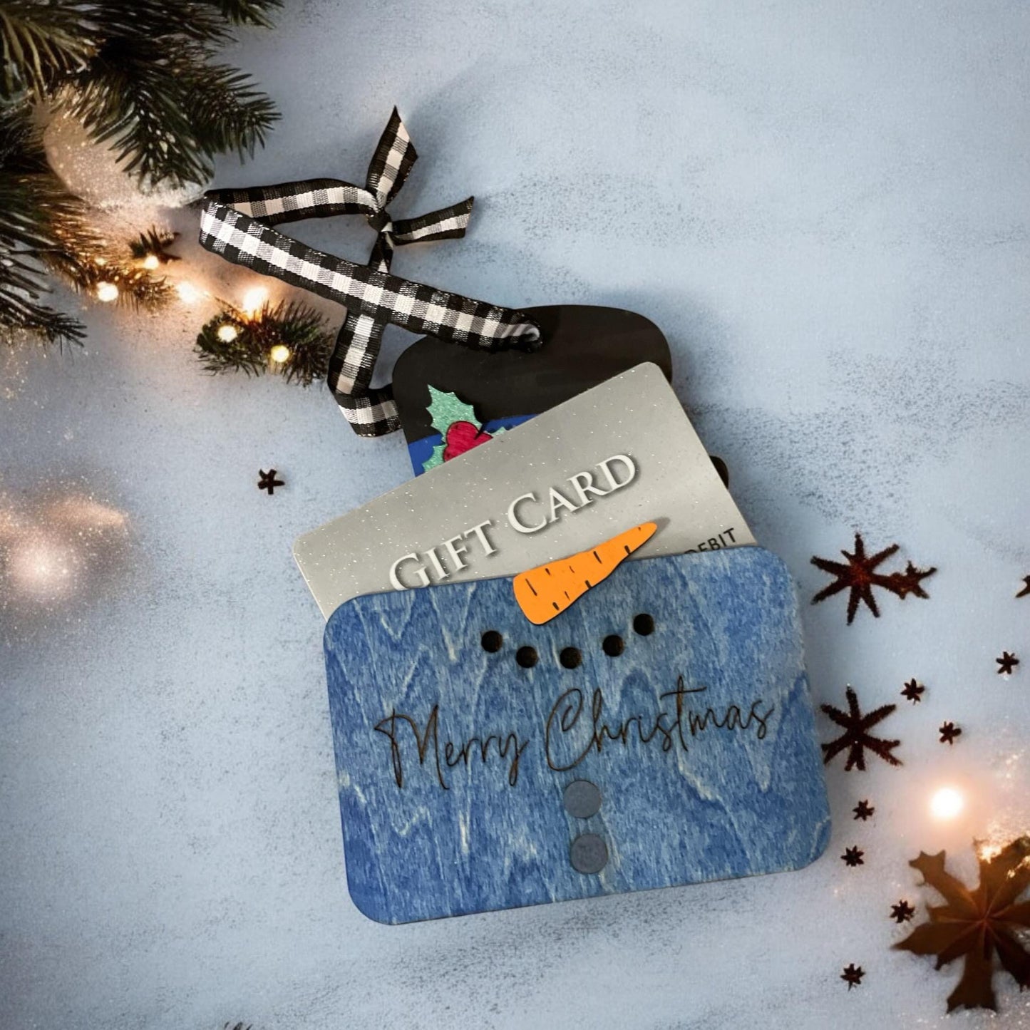 Snowman Wood Gift Card Holder/Ornament