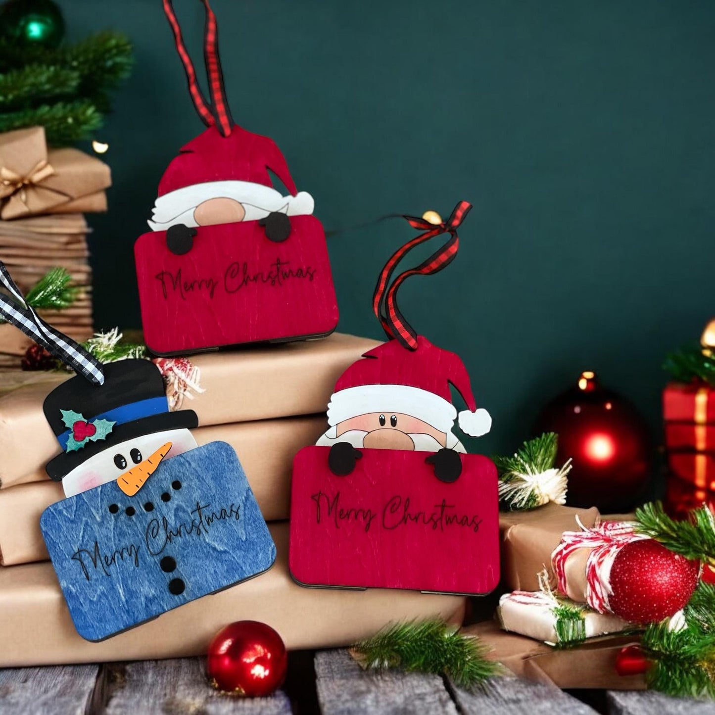 Gnome Wood Gift Card Holder/Ornament