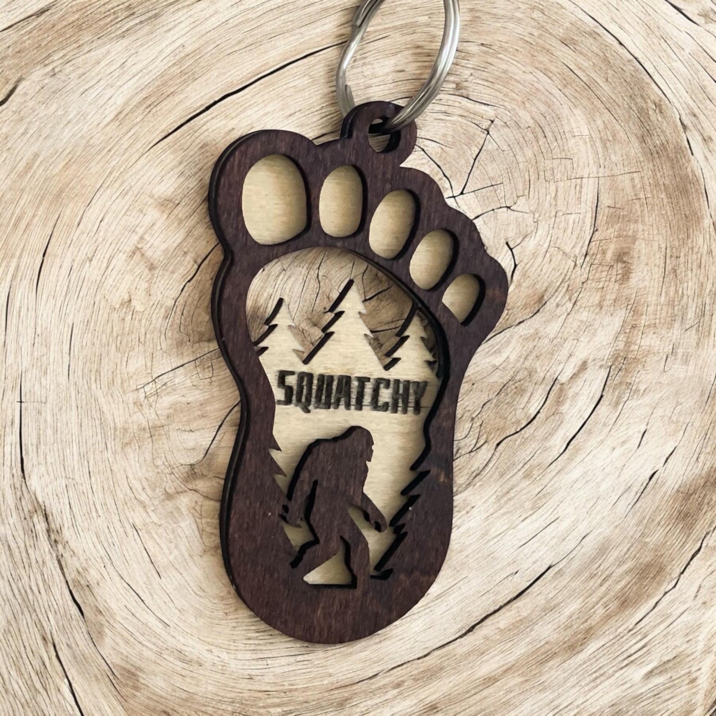 Sasquatch Wooden Ornament | Magnet, Rear View Mirror Hanger, or keychain