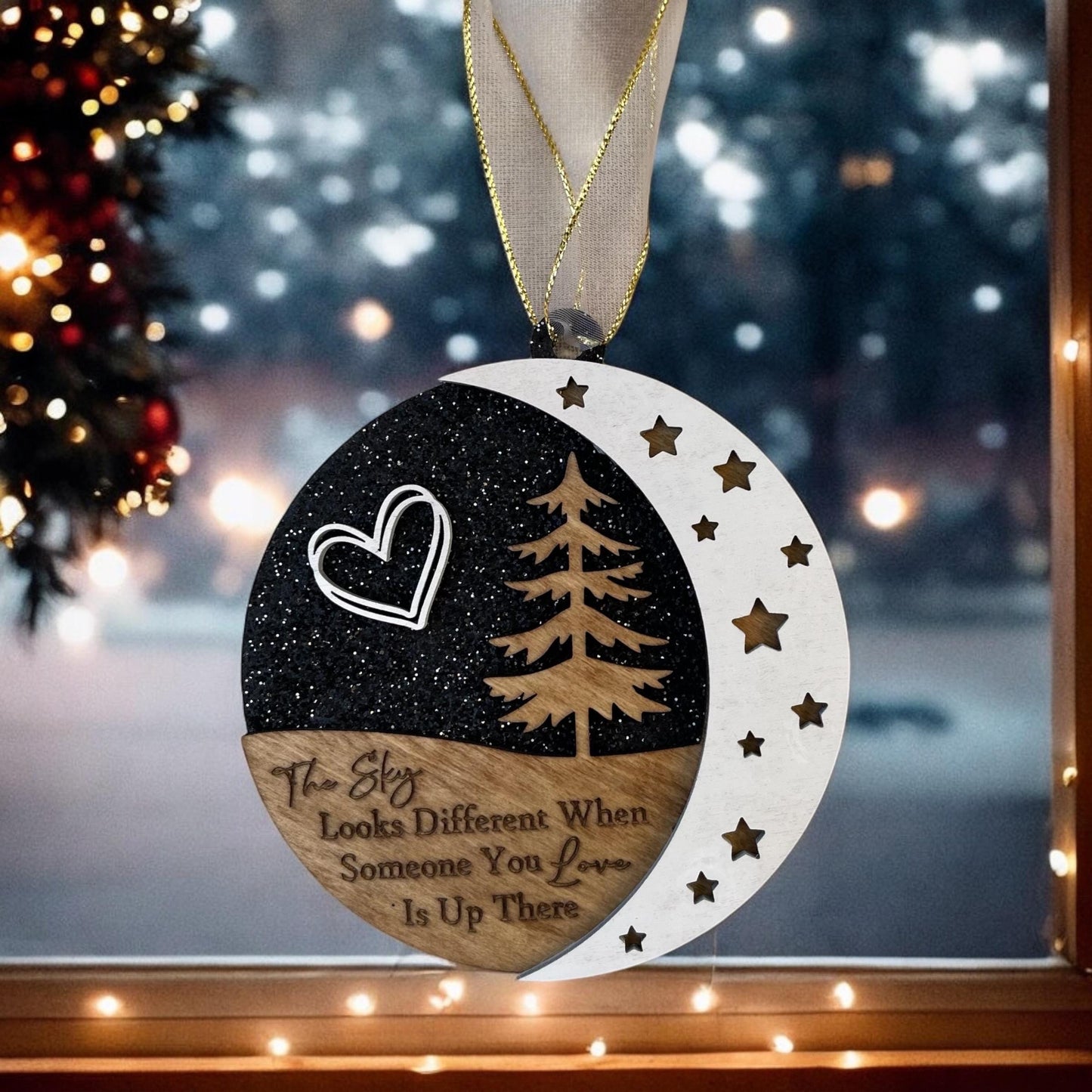 The sky looks different… Wooden Memorial Ornament