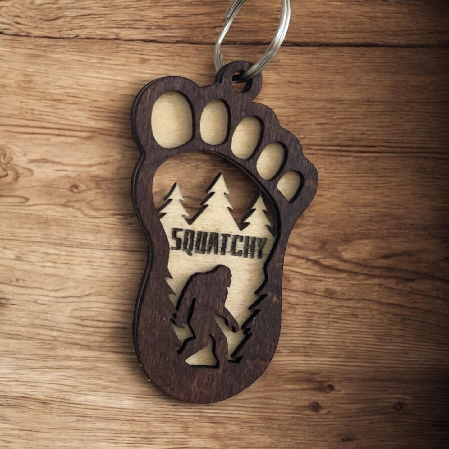 Sasquatch Wooden Ornament | Magnet, Rear View Mirror Hanger, or keychain