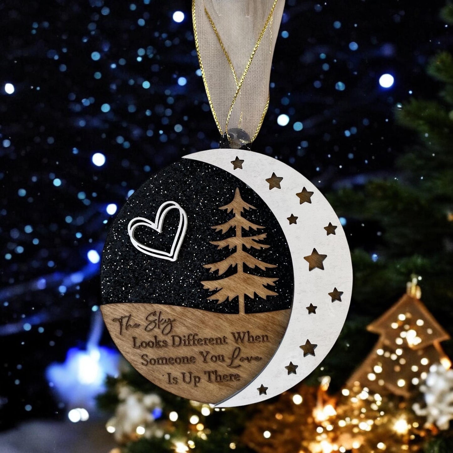 The sky looks different… Wooden Memorial Ornament