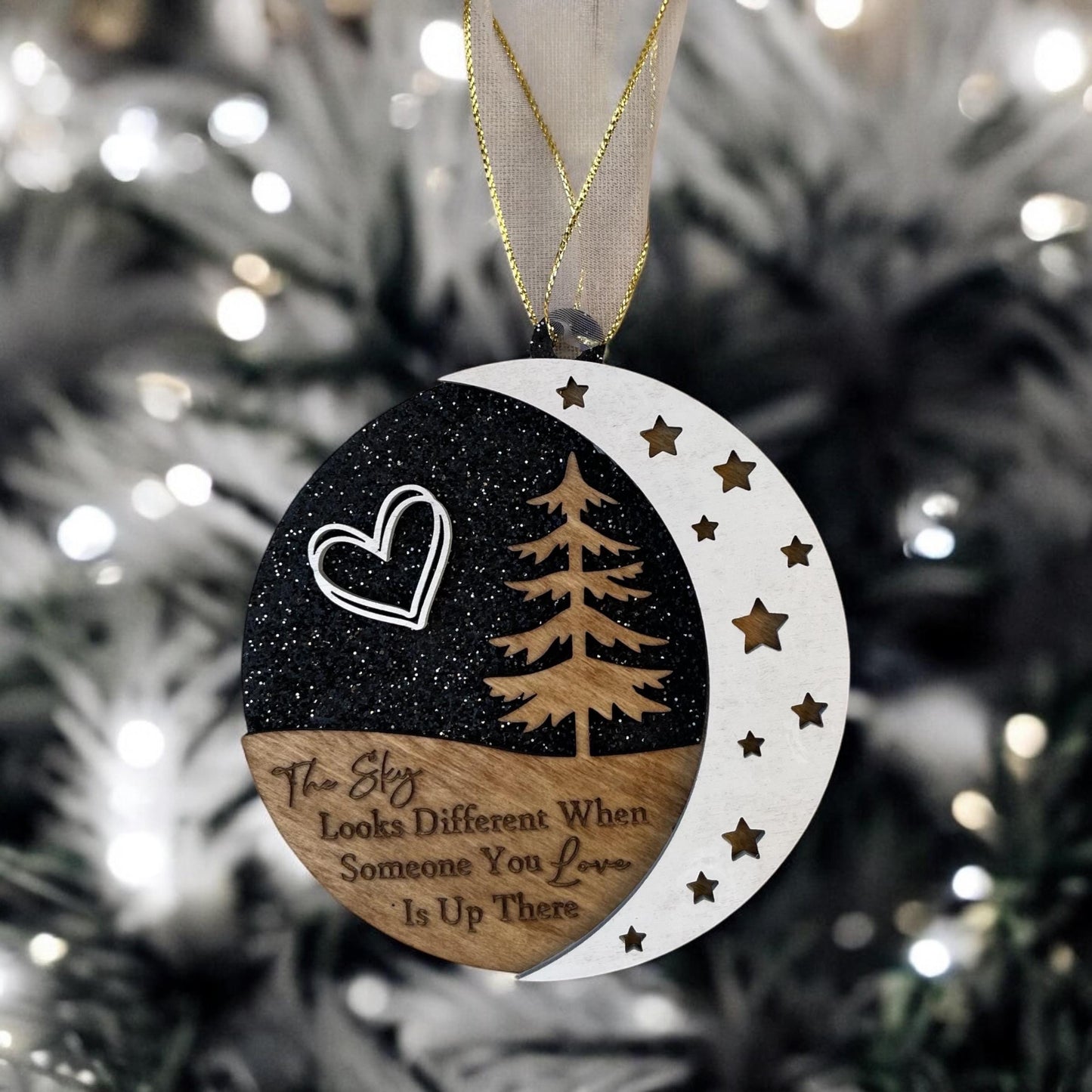 The sky looks different… Wooden Memorial Ornament