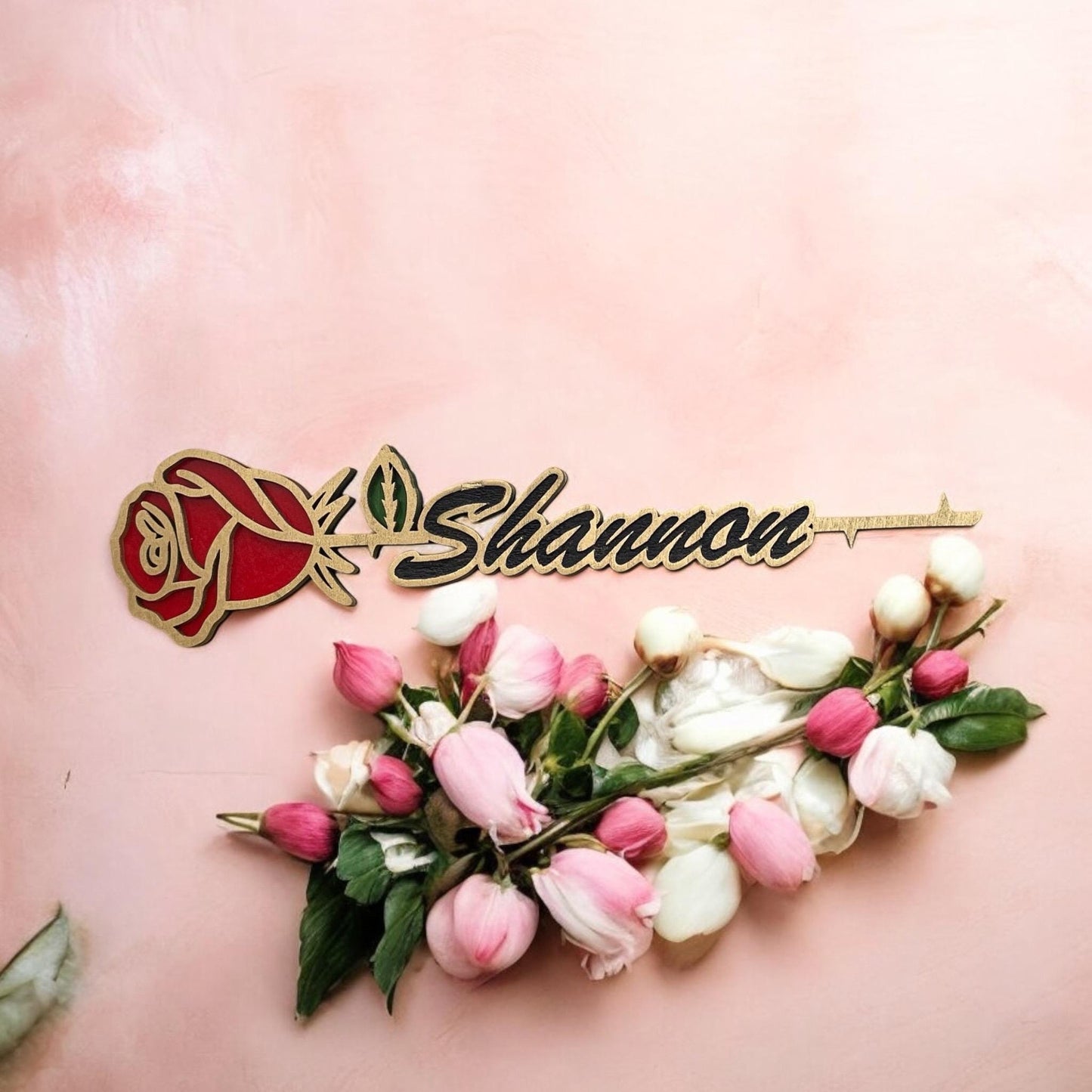 Personalized Hand Painted Wood Rose Perfect Gift for Any Occasion