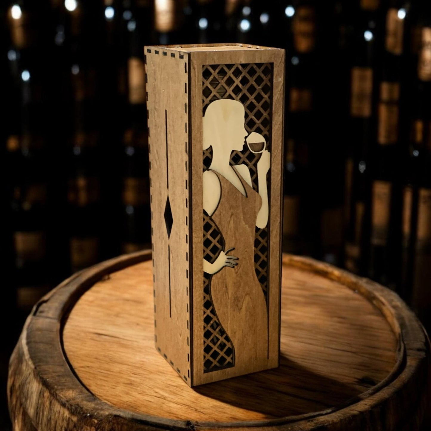 Wood Wine Box - Wine Gift/Display Box