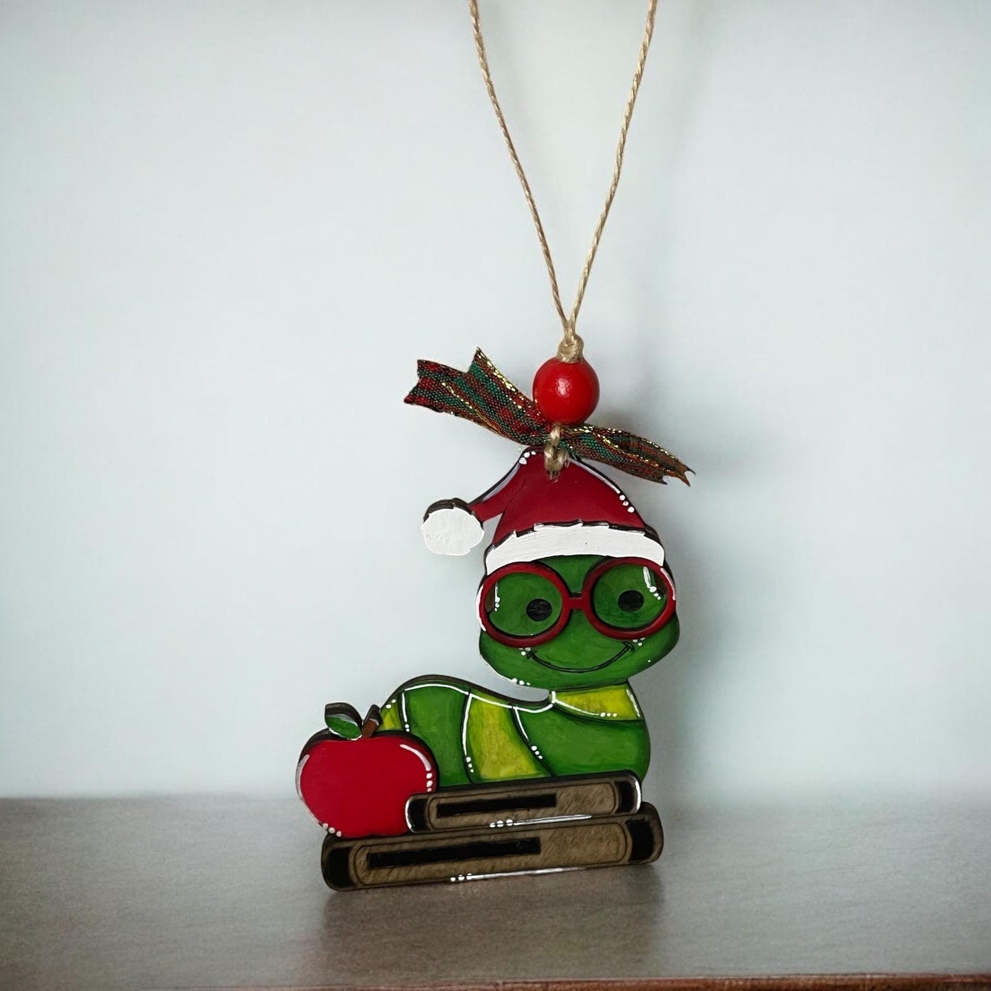 Book Lover/Teacher Bookworm Ornament/Keepsake