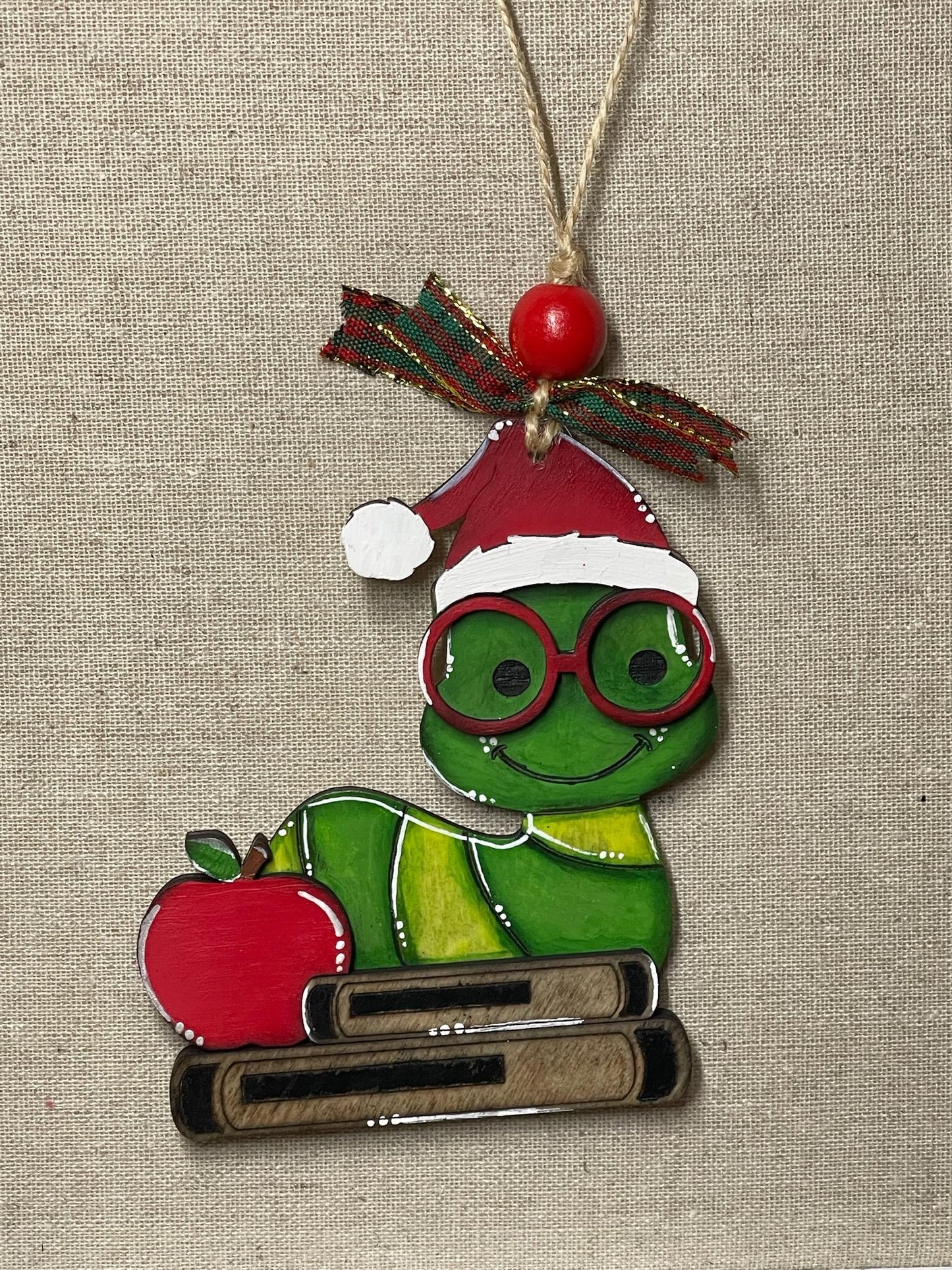 Book Lover/Teacher Bookworm Ornament/Keepsake