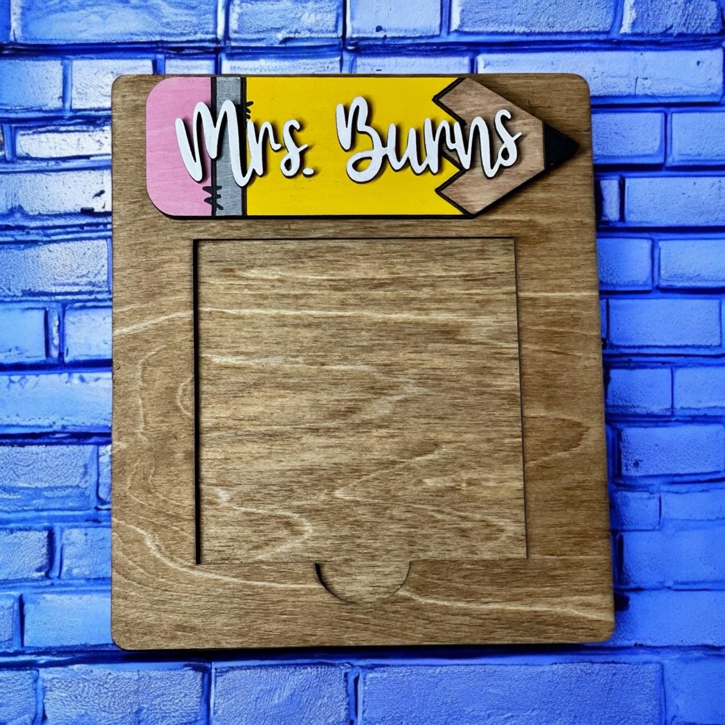 Teacher Sticky Note Pad Holder / Personalized with Teachers Name/ Teacher Desktop Accessory/ Teacher Appreciation Gift