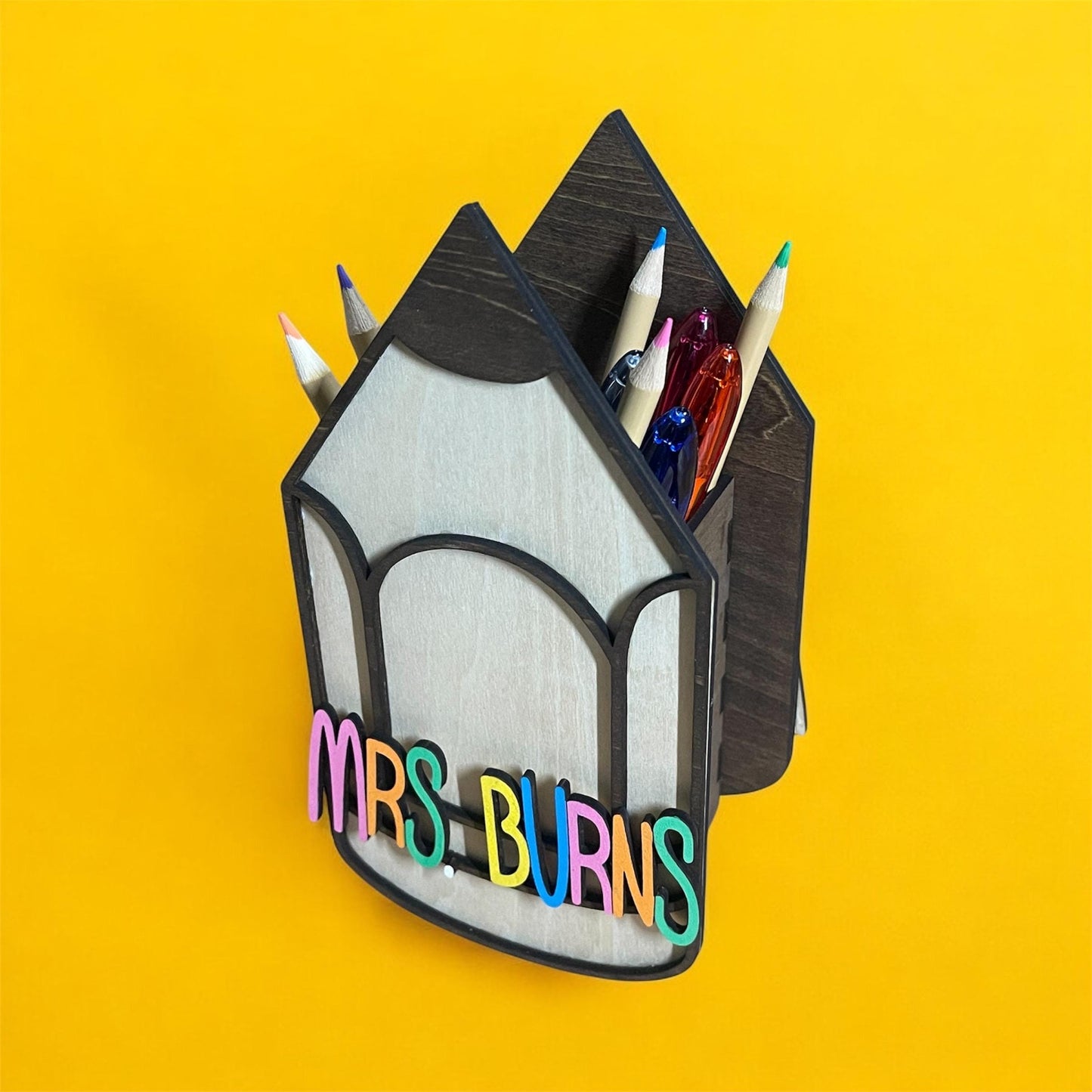 Personalized Teacher Desk Organizer - Custom Pencil Holder for Teachers
