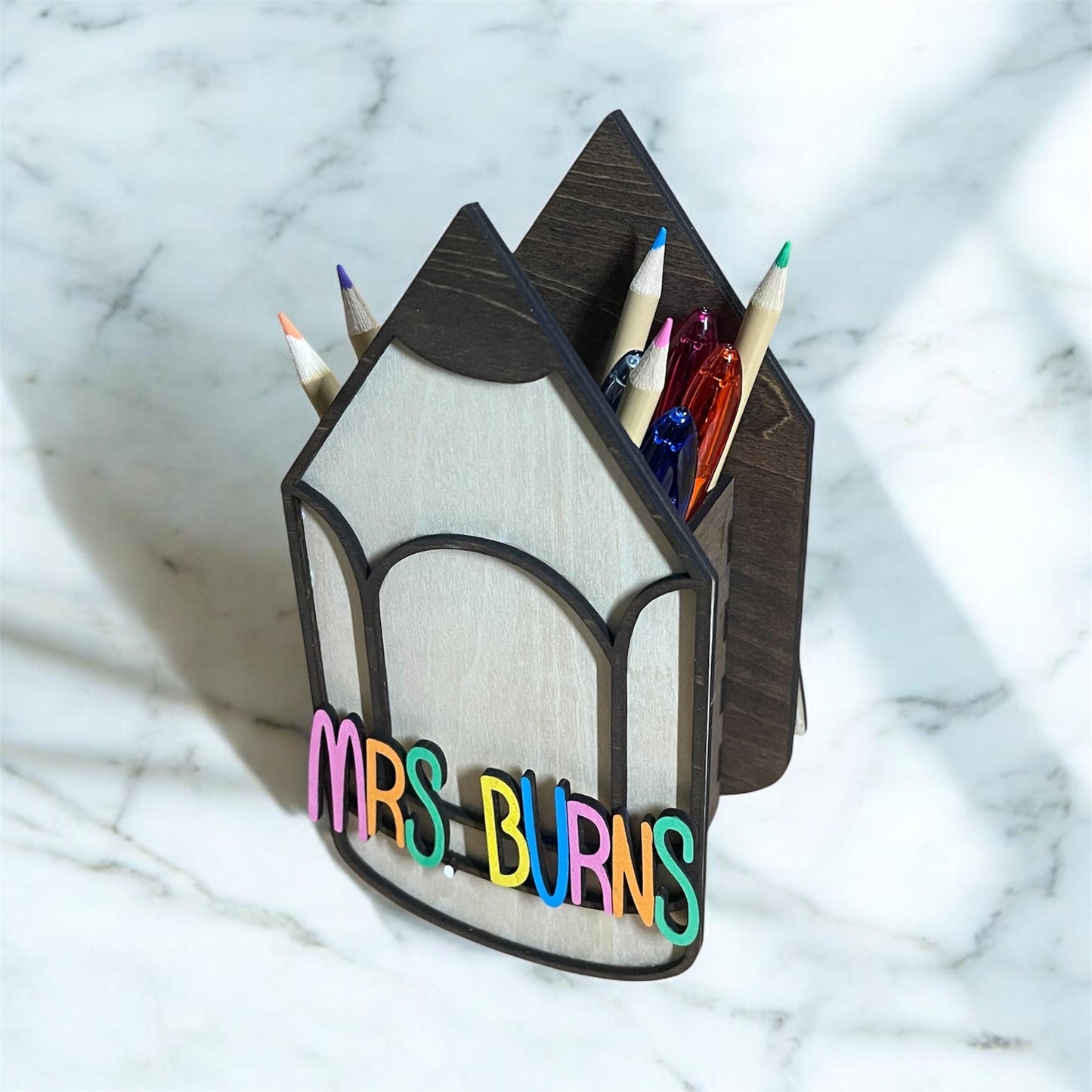 Personalized Teacher Desk Organizer - Custom Pencil Holder for Teachers