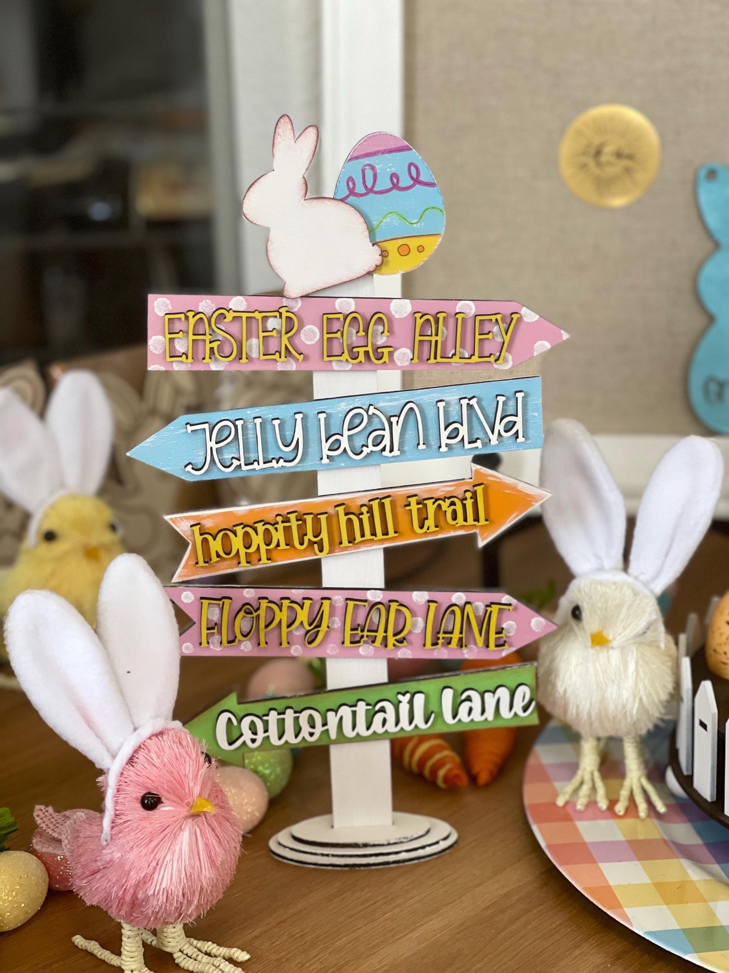 Easter Crossings Wooden Street Sign: Easter/Bunny Decor