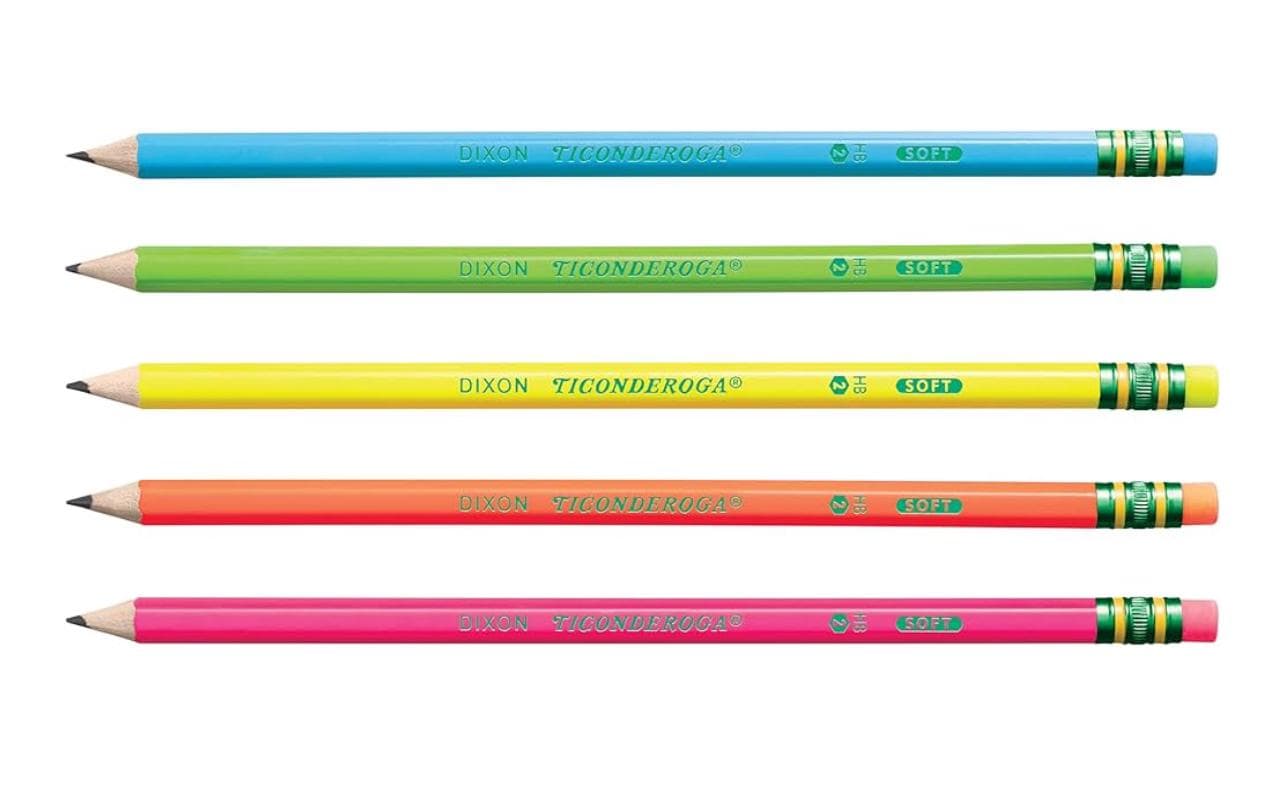 Personalized Ticonderoga No 2 Pencils - Set of 5 Custom Teacher, Student Name, or Phrase neatly packaged in a cute holographic bag.