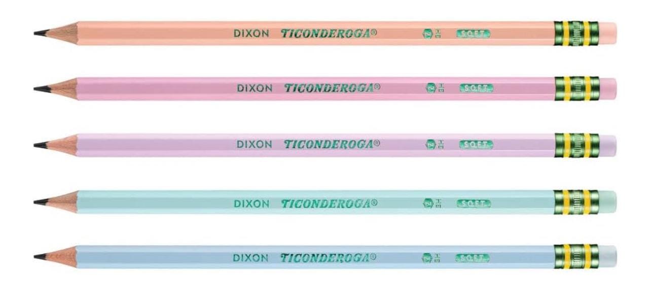 Personalized Ticonderoga No 2 Pencils - Set of 5 Custom Teacher, Student Name, or Phrase neatly packaged in a cute holographic bag.