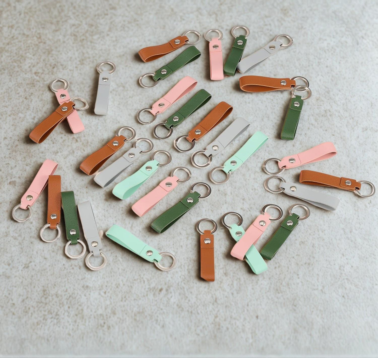 Personalized PU Leather Keychain - laser engraved with a Flower & Name