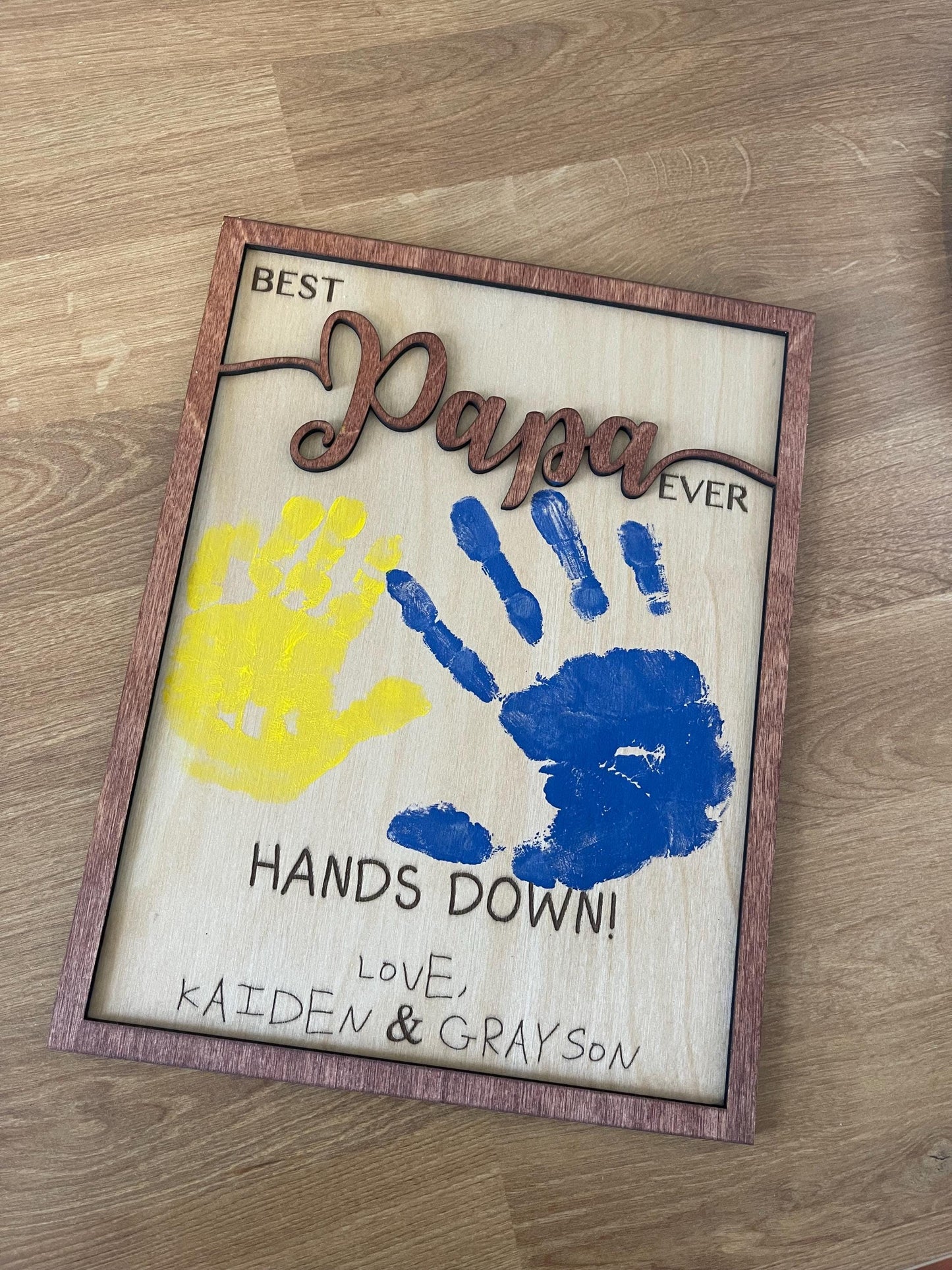 Hands Down Best Dad Ever Fathers Day Handprint Keepsake Sign
