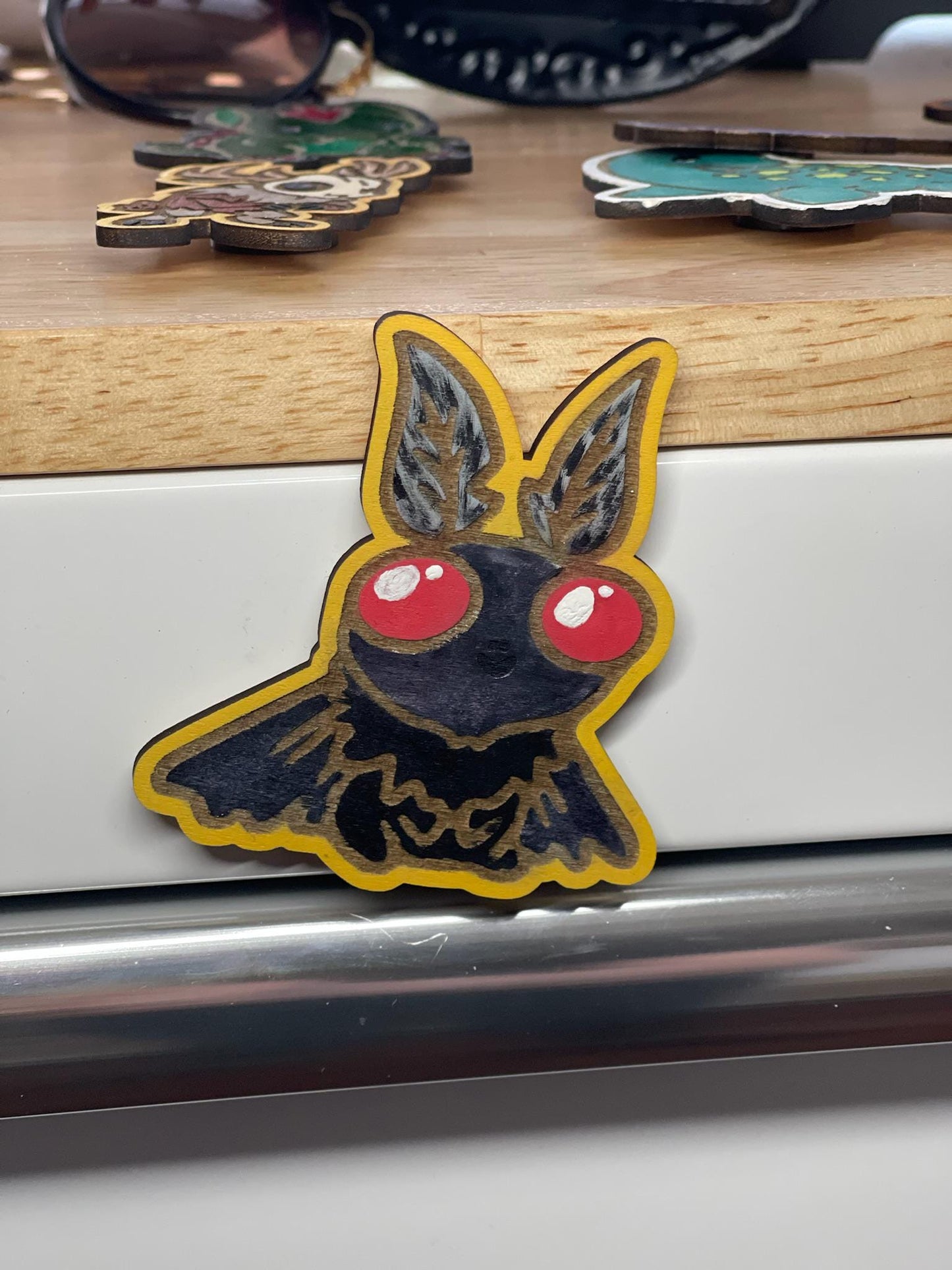 Handmade Cryptid Wood Magnets: Mythical Creature Set