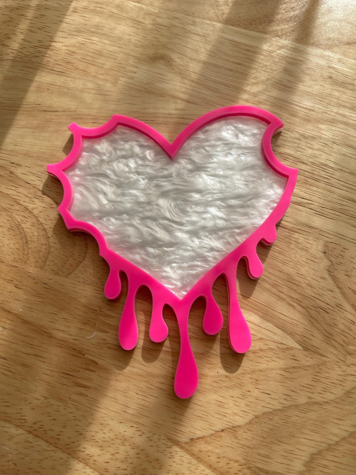 Nail Selfie Acrylic Prop / Bow or Drippy Heart Nail Display