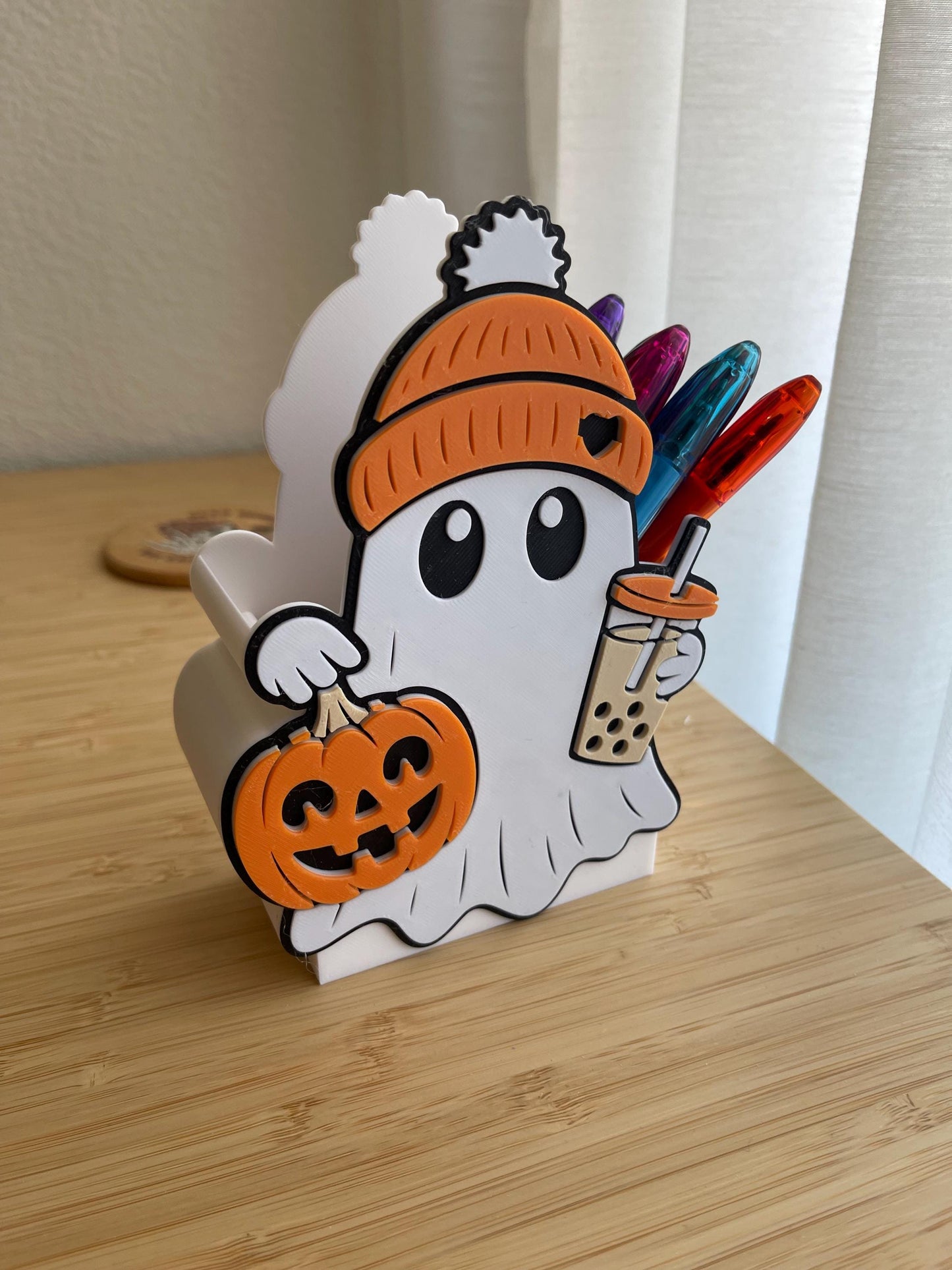 Pumpkin Spice Ghost Desk Accessories - Fall Stationery Collection