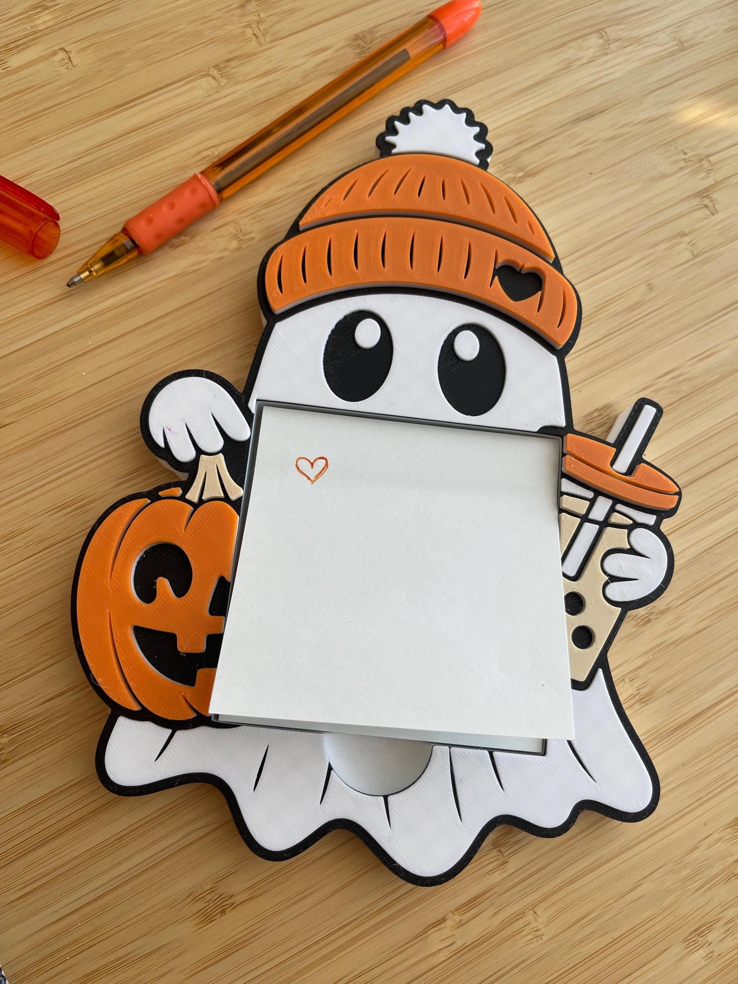 Pumpkin Spice Ghost Desk Accessories - Fall Stationery Collection
