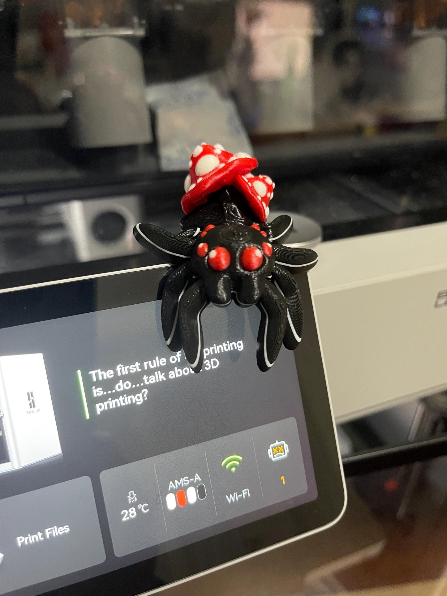 Mushroom Spider Fidget , Cute Articulated Spider, 3D Printed Desk Buddy, Fantasy Spider Toy, Sensory Fidget, Goth Cute Gift, Spring Decor