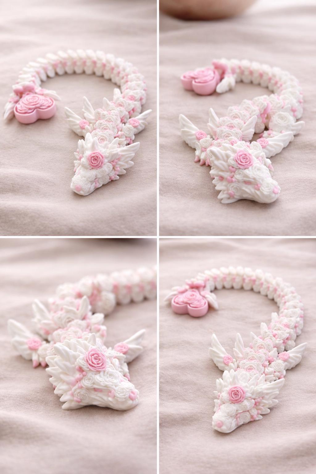 Articulated Rose Dragon Fidget Toy β 3D Printed Desk Decor