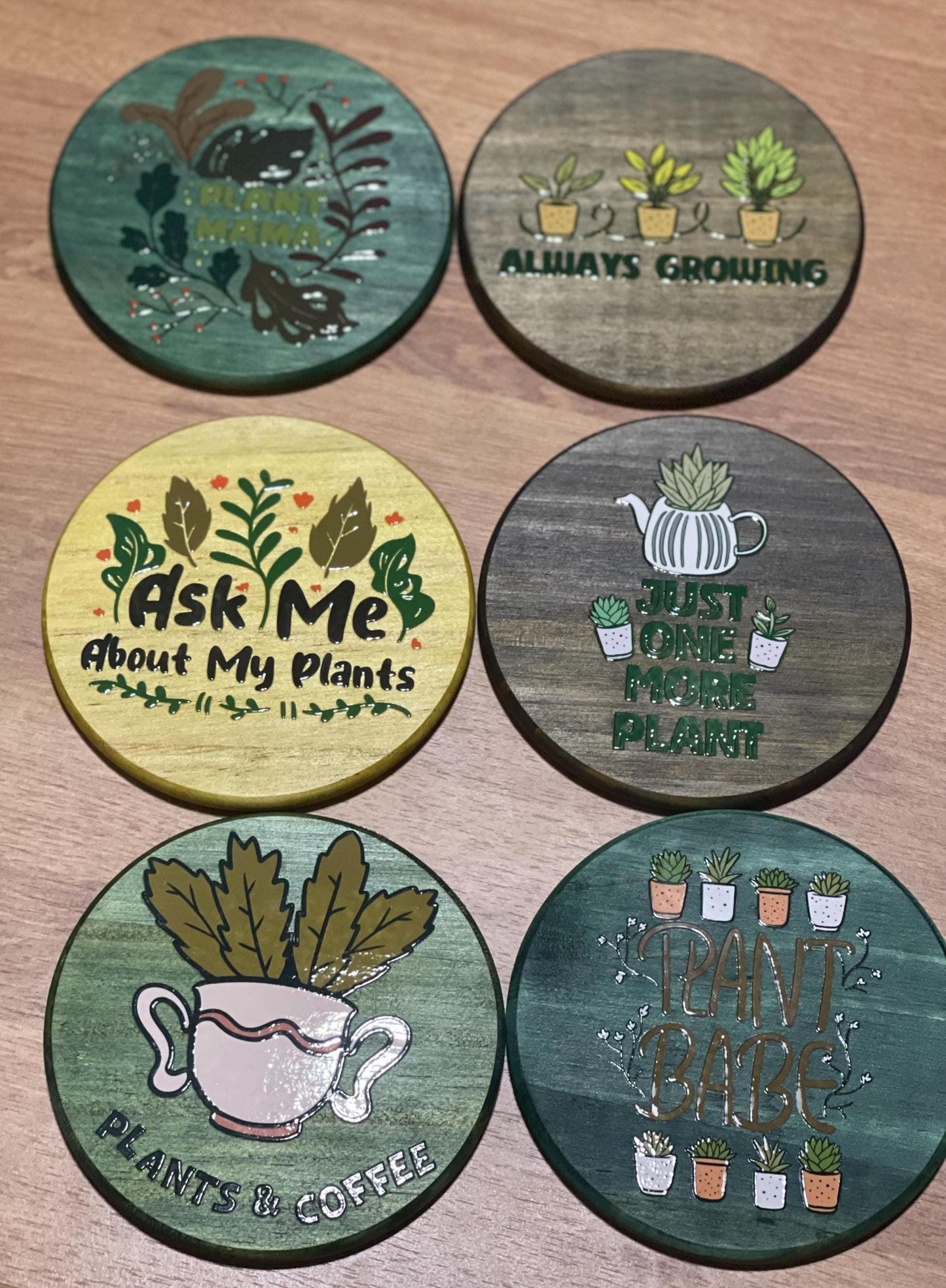 Funny Coffee or Plant Coasters - Skeleton Coffee Coasters - Plant Lover Coasters