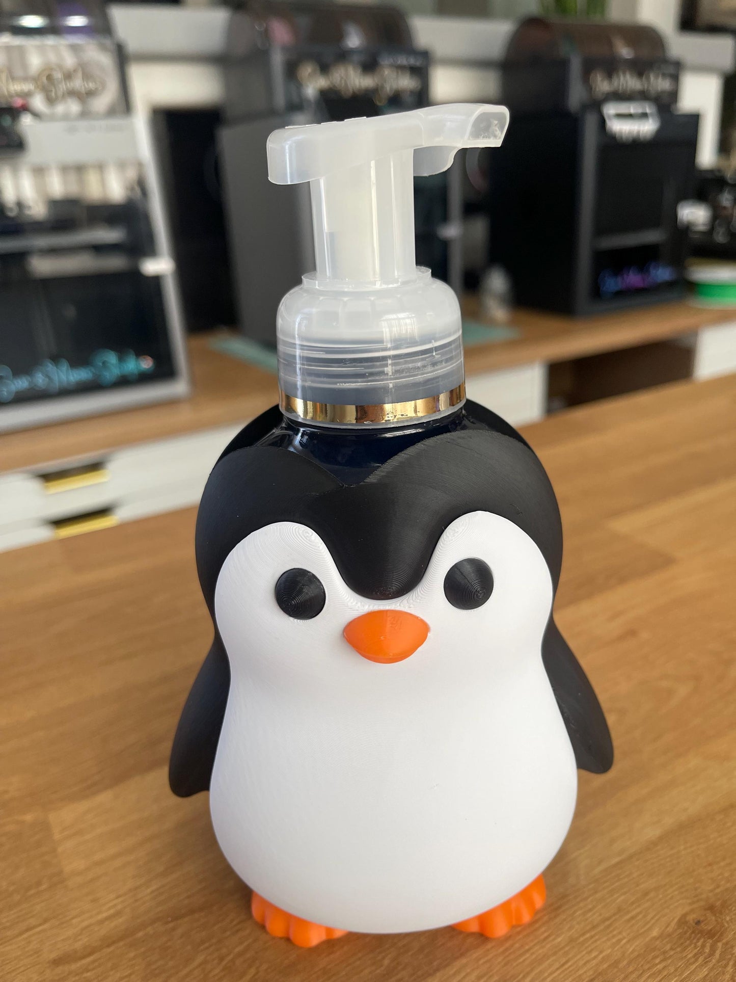 Penguin Soap Holder for Bath & Body Works | Cute Animal Bathroom Decor | Kids Bathroom Sink Organizer | Foaming Soap Dispenser Holder