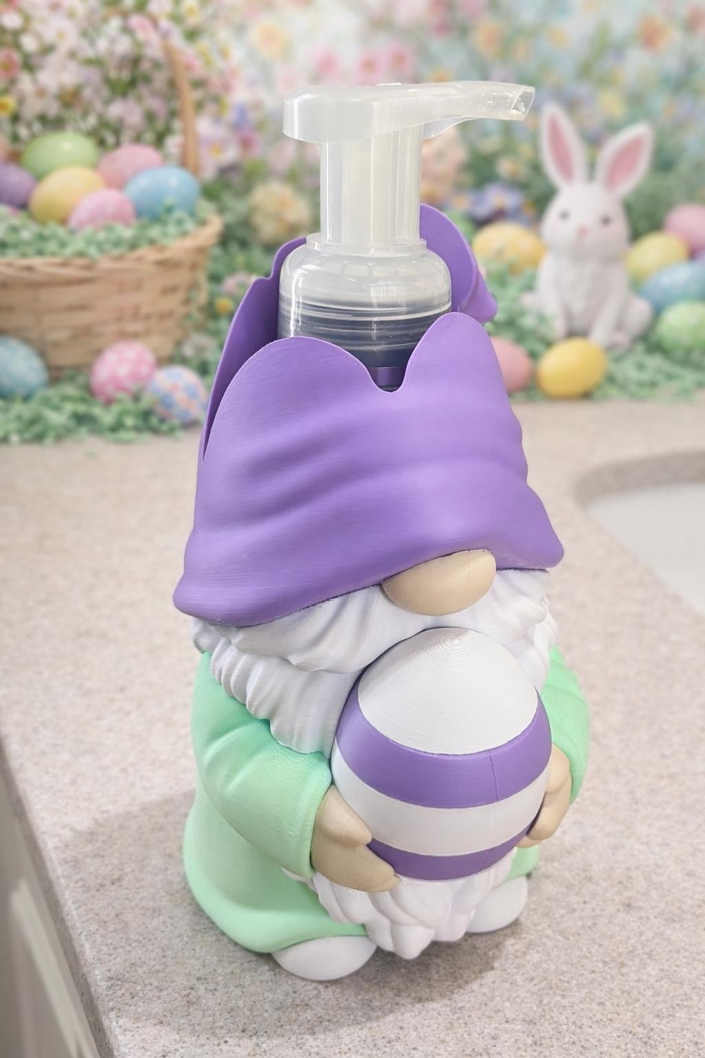 Easter Gnome Soap Holder Compatible With Bath & Body Works Foaming Soap, Egg Gnome Bathroom Decor, Spring Sink Decor