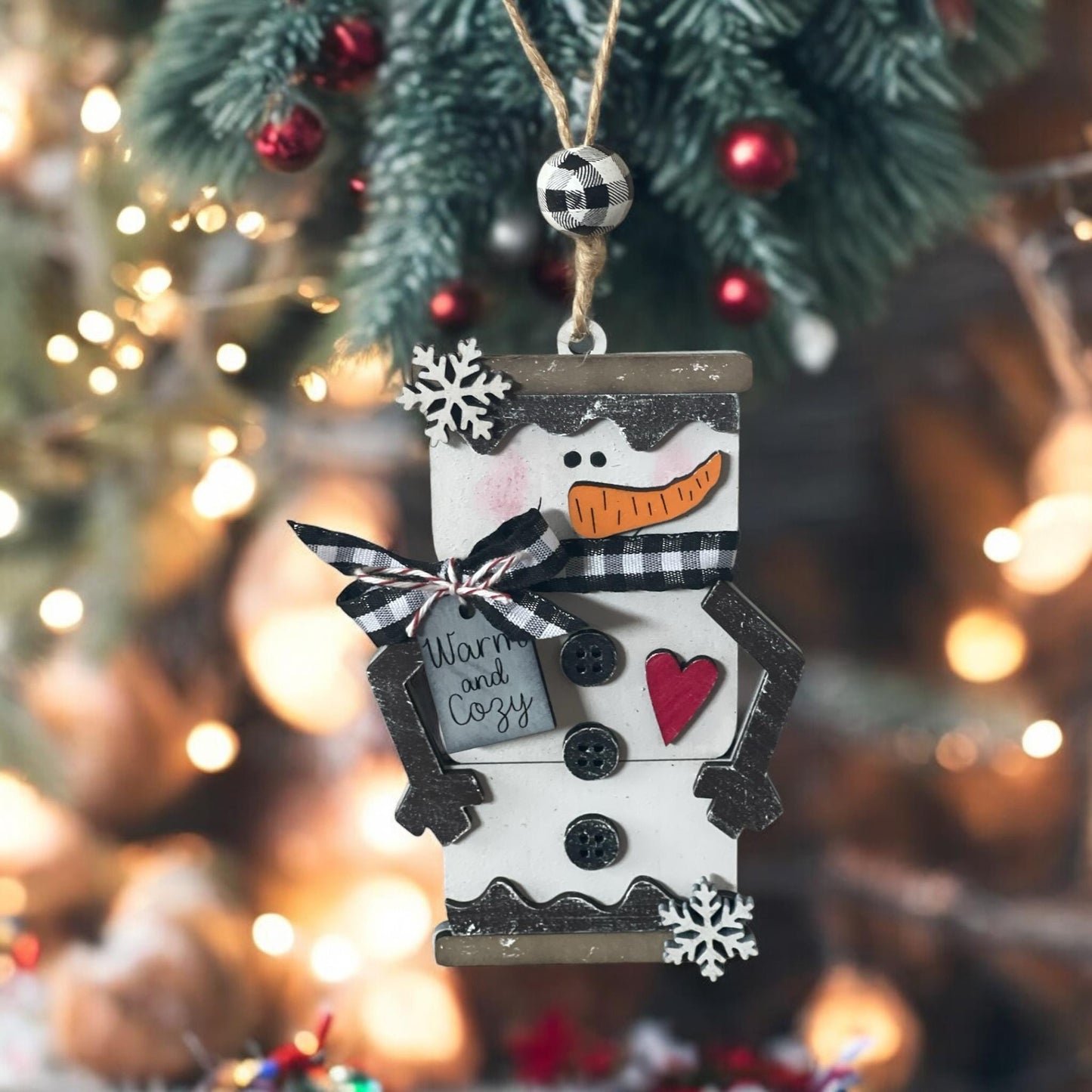 Marshmallow Snowmen Christmas Ornaments