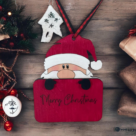 Santa Wood Gift Card Holder/Ornament