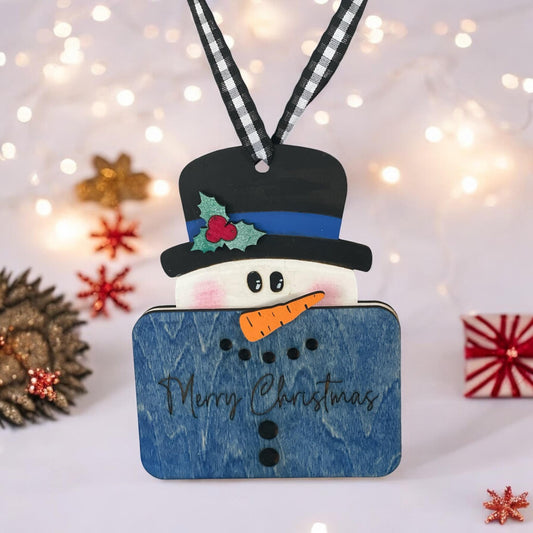 Snowman Wood Gift Card Holder/Ornament