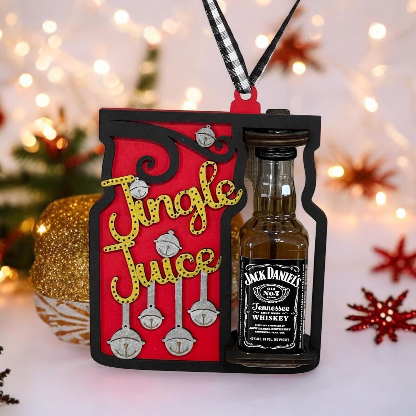 Jingle Juice Handmade Wooden Mini Liquor Ornaments