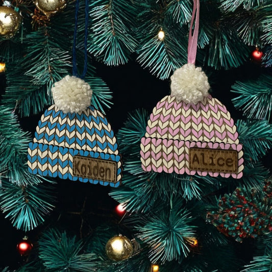 Personalized Knit Hat Christmas Ornaments