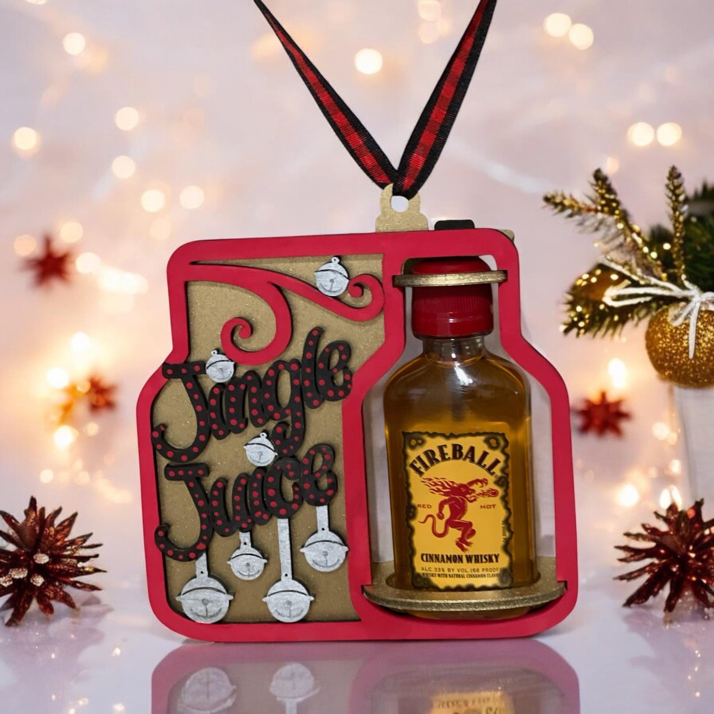 Jingle Juice Handmade Wooden Mini Liquor Ornaments