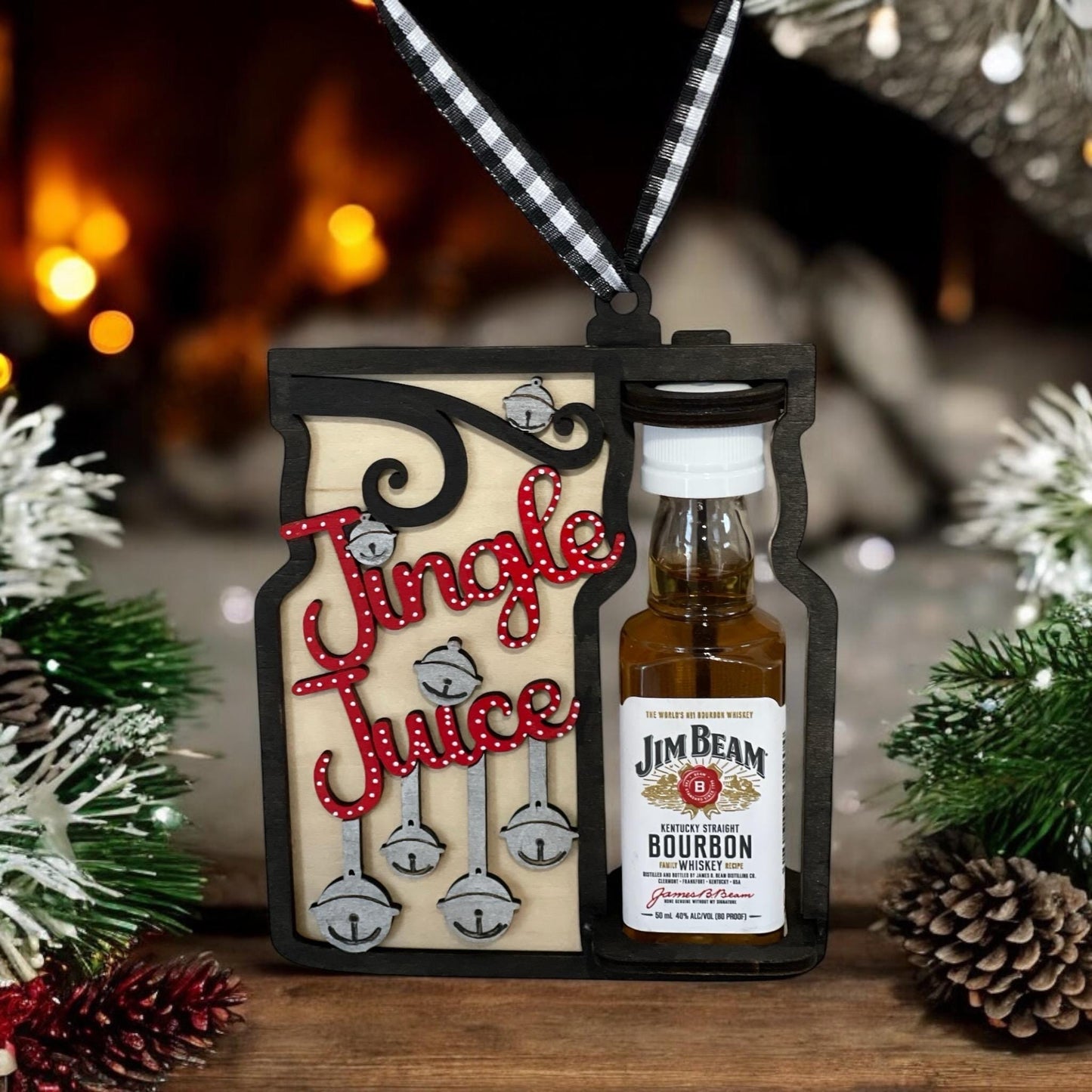 Jingle Juice Handmade Wooden Mini Liquor Ornaments