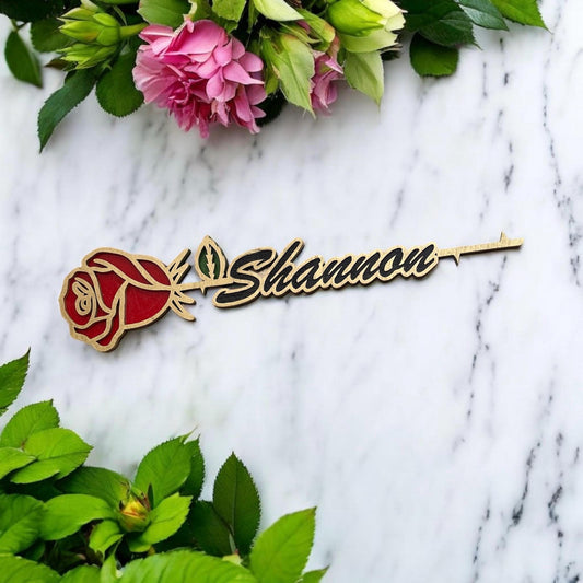 Personalized Hand Painted Wood Rose  Perfect Gift for Any Occasion