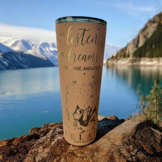 Velaris City of Starlight Tumbler | ACOTAR Inspired | Soft-Touch Laser Engraved Design - 30 oz Slim