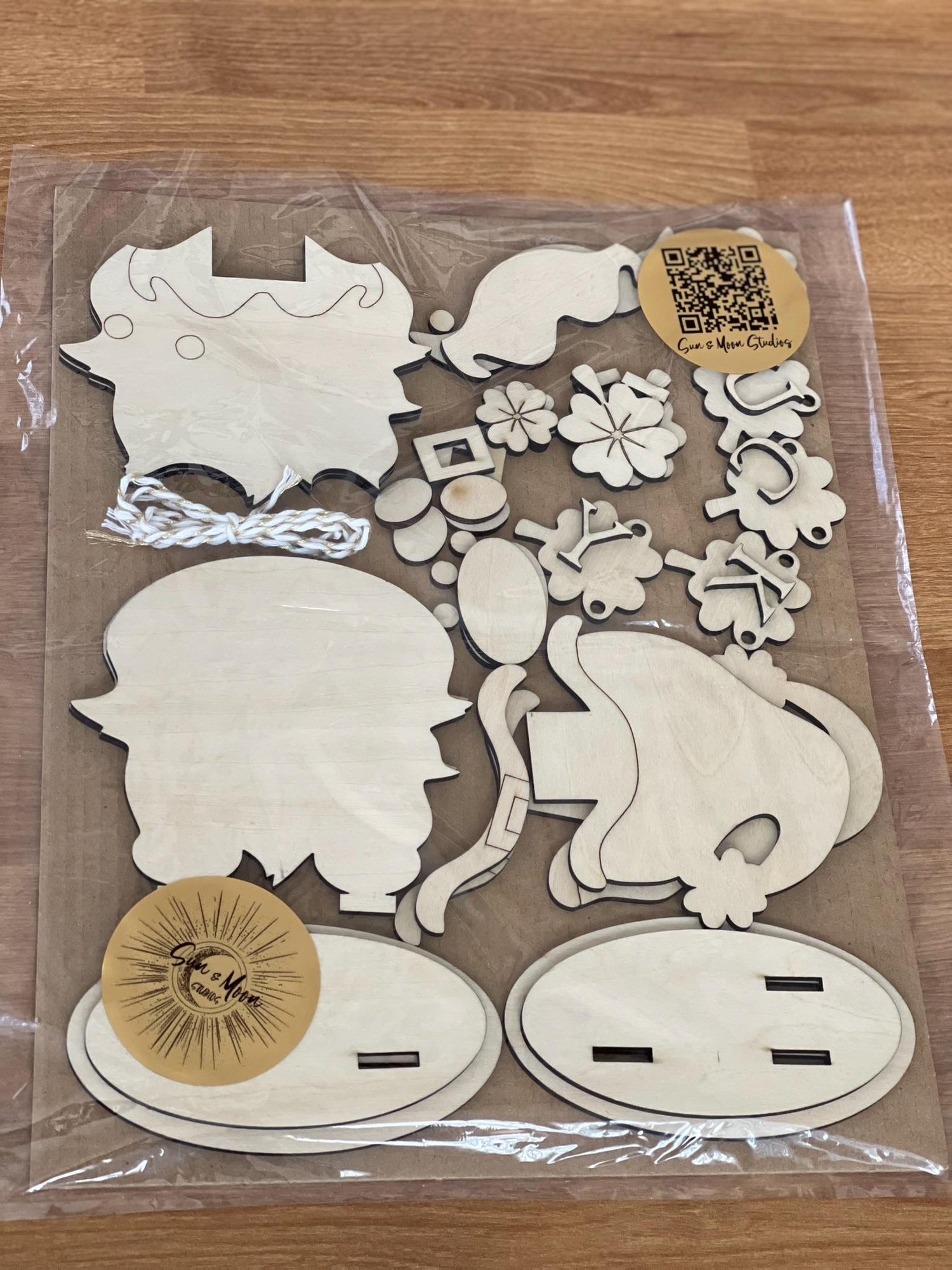 Holiday DIY Sip & Paint Kit Gnome Set with Banner, Wine Charm and Coaster