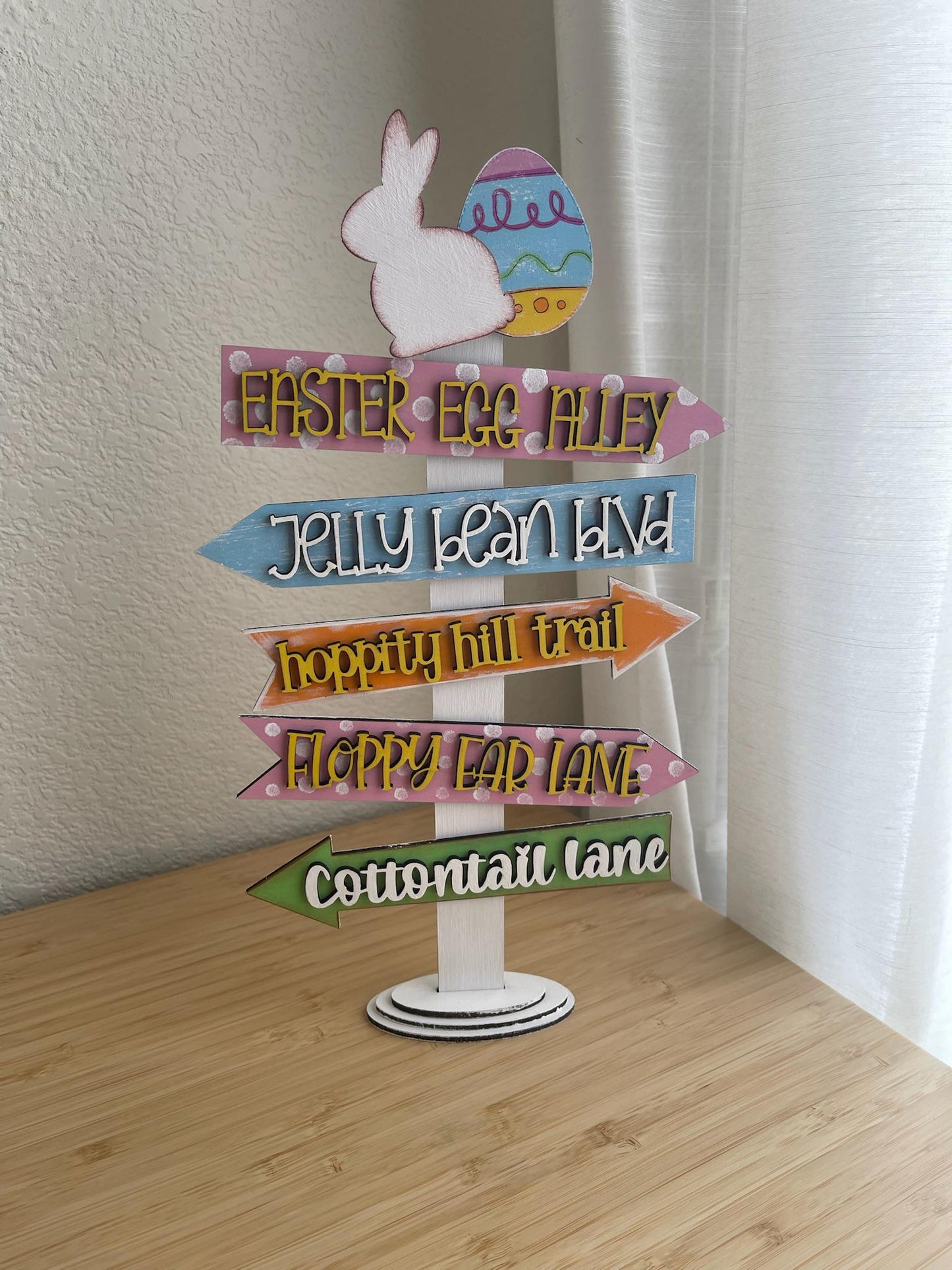 Easter Crossings Wooden Street Sign: Easter/Bunny Decor