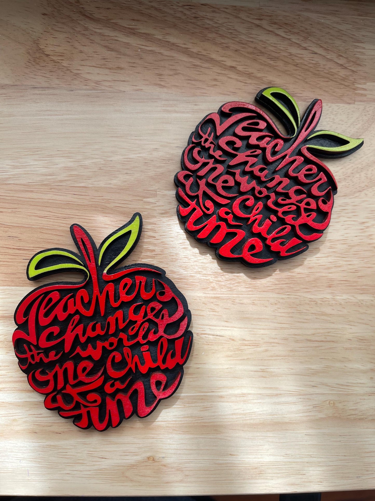 Teachers change the world one child at a time - Wood Magnet