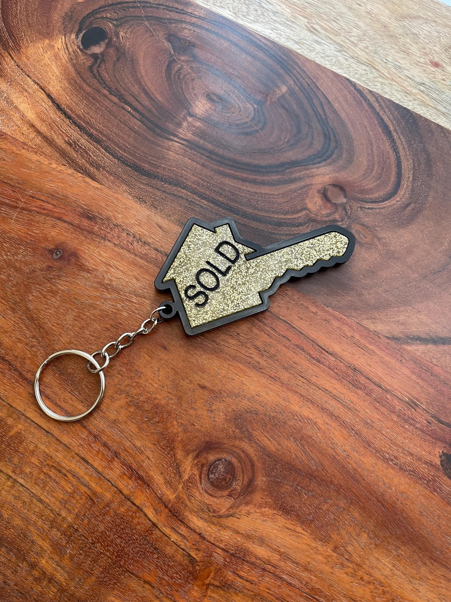 NFC SOLD House Keychain: Realtor Closing Gift, Tap Business Card