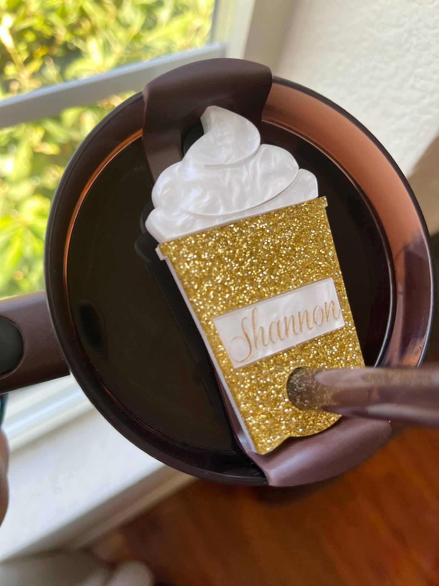 Personalized Glitter Frappe Stanley Topper: 40oz H2.0 Tumbler Accessory