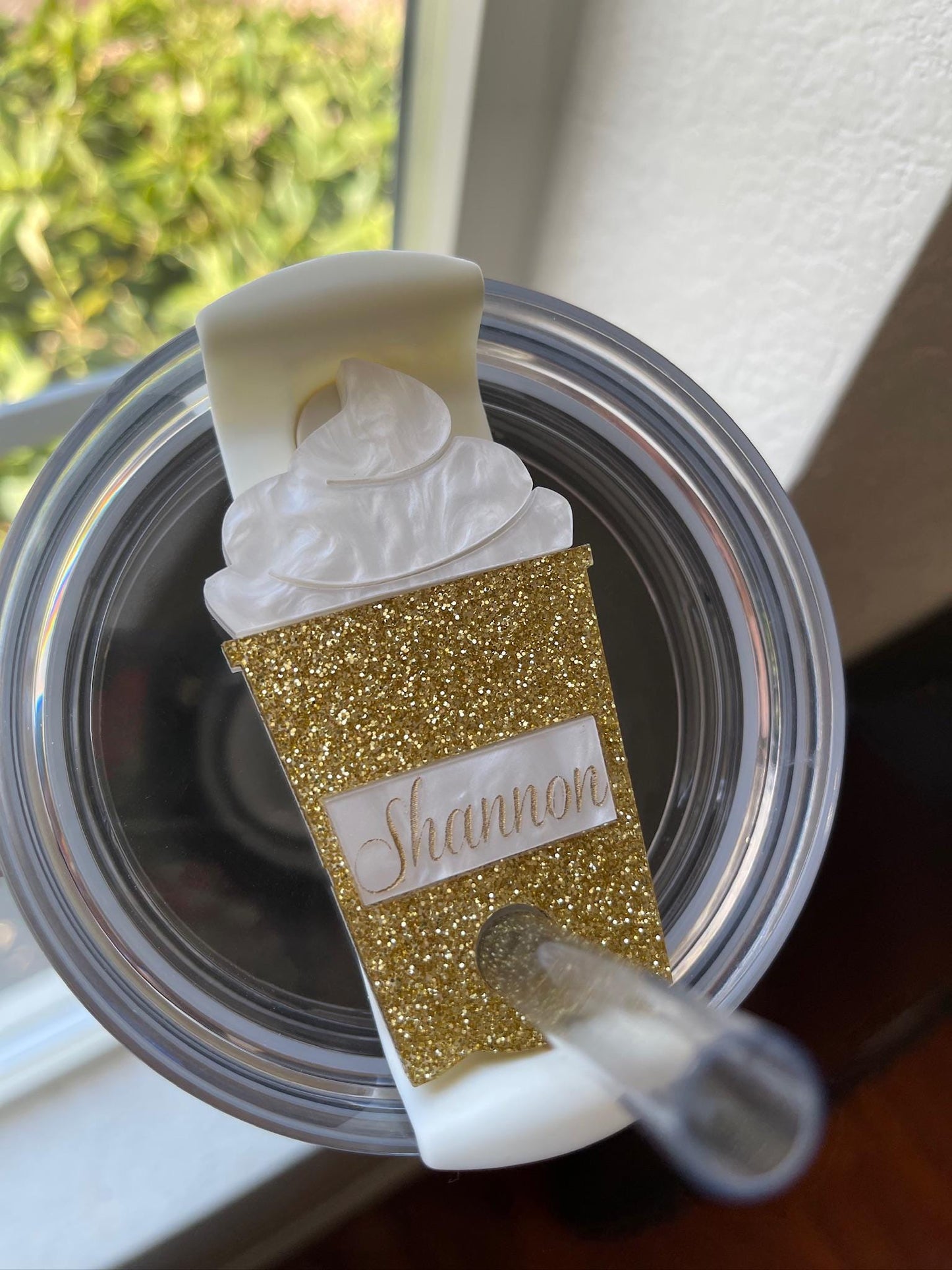 Personalized Glitter Frappe Stanley Topper: 40oz H2.0 Tumbler Accessory