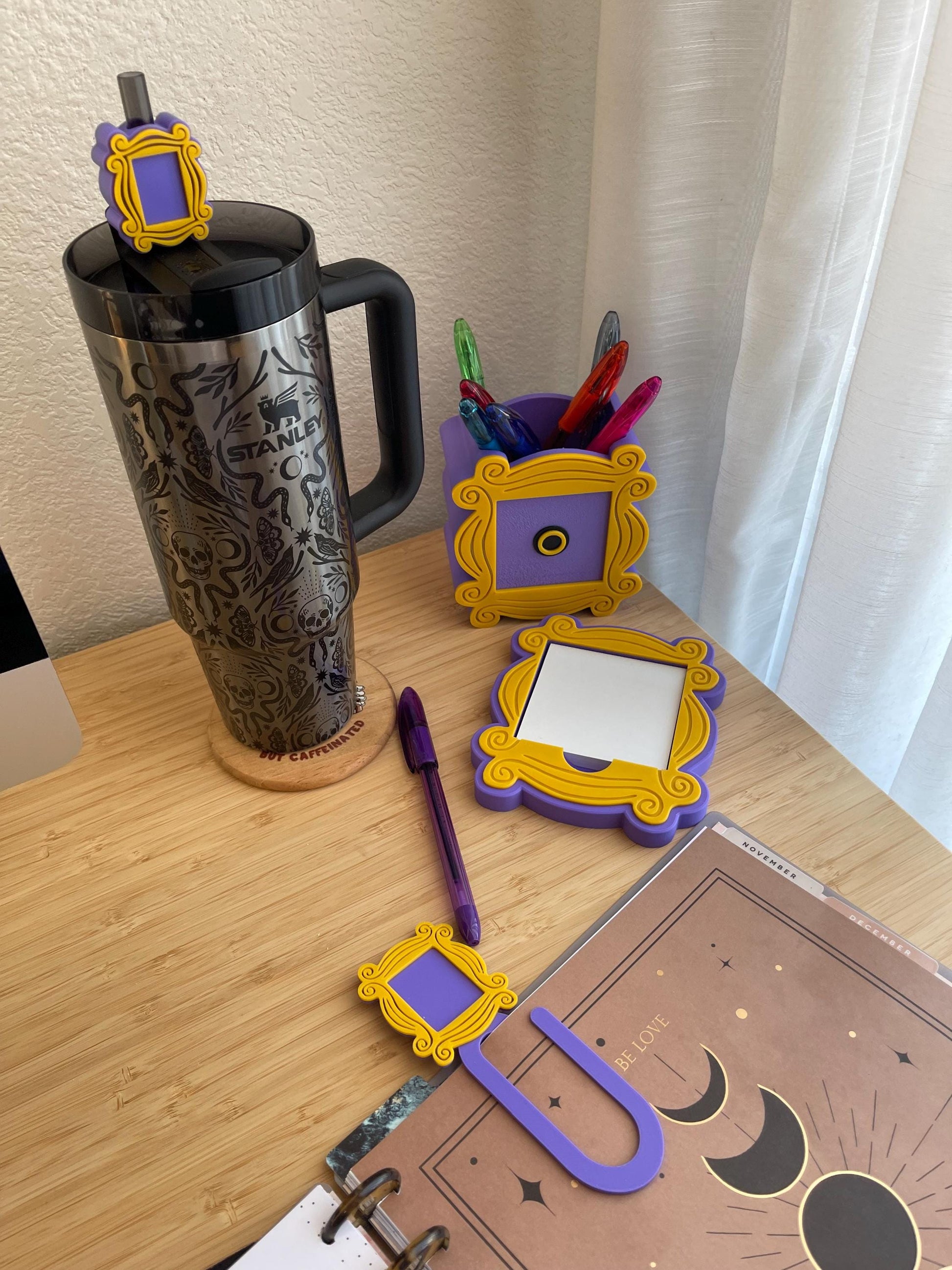 Friends-Inspired Desk Accessories – Yellow Frame Stationery Collection